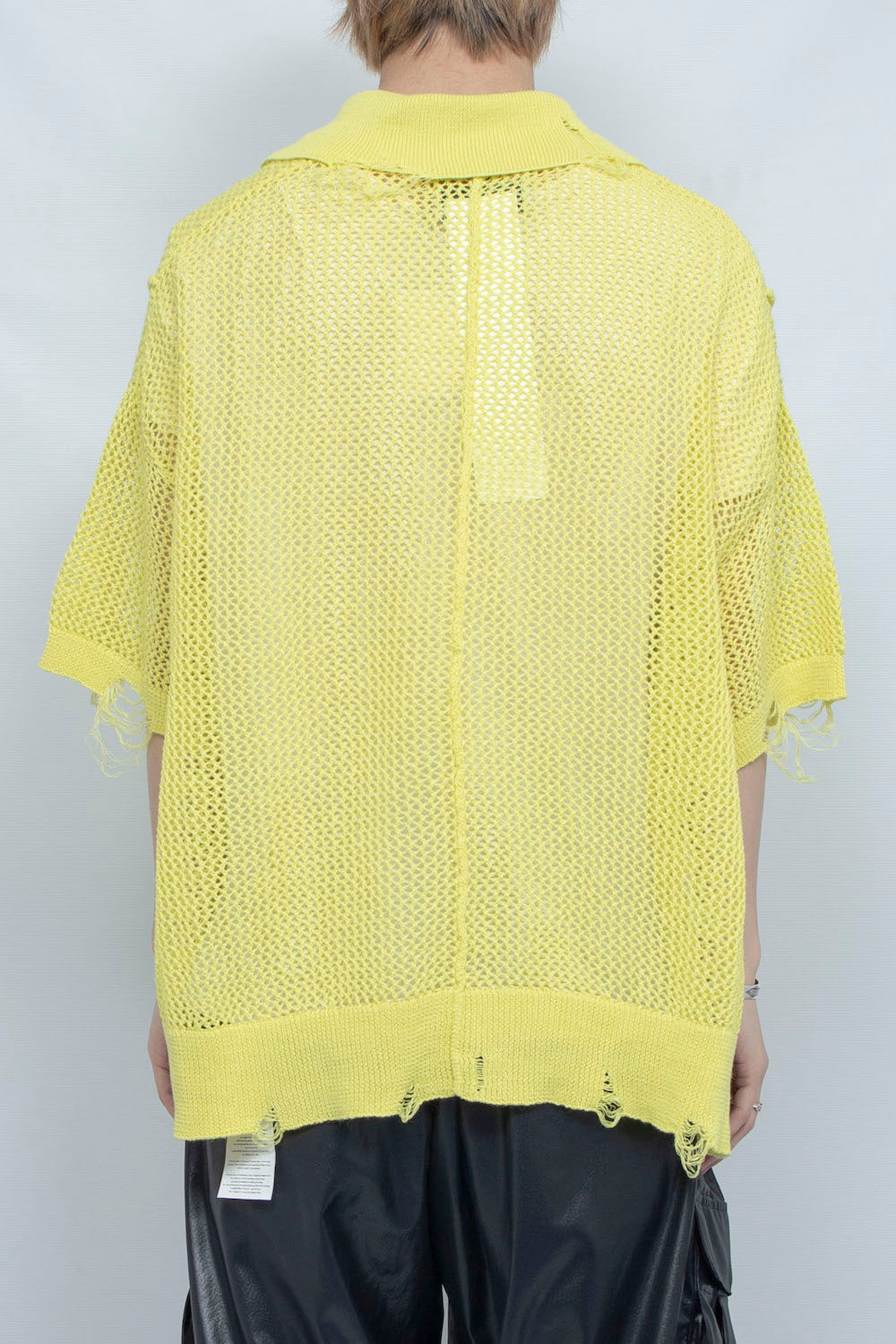 LB25SS-KNPS02 | クラッシュドシアーニットポロ | YELLOW