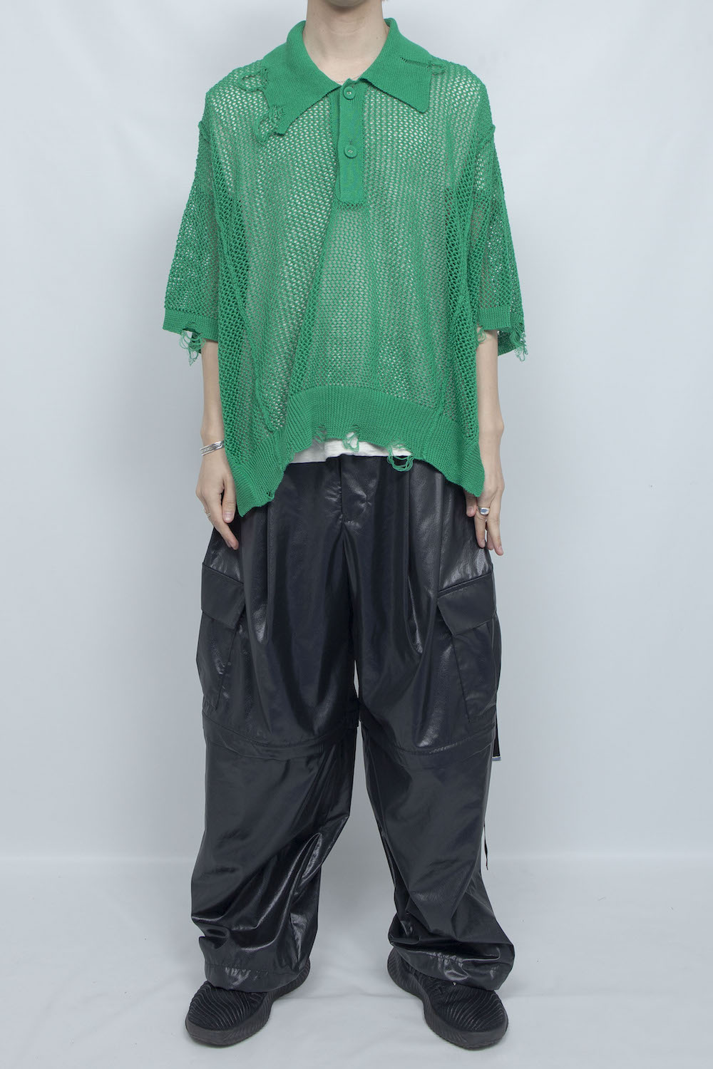 <LAST 1点>
LB25SS-KNPS02 | クラッシュドシアーニットポロ | GREEN