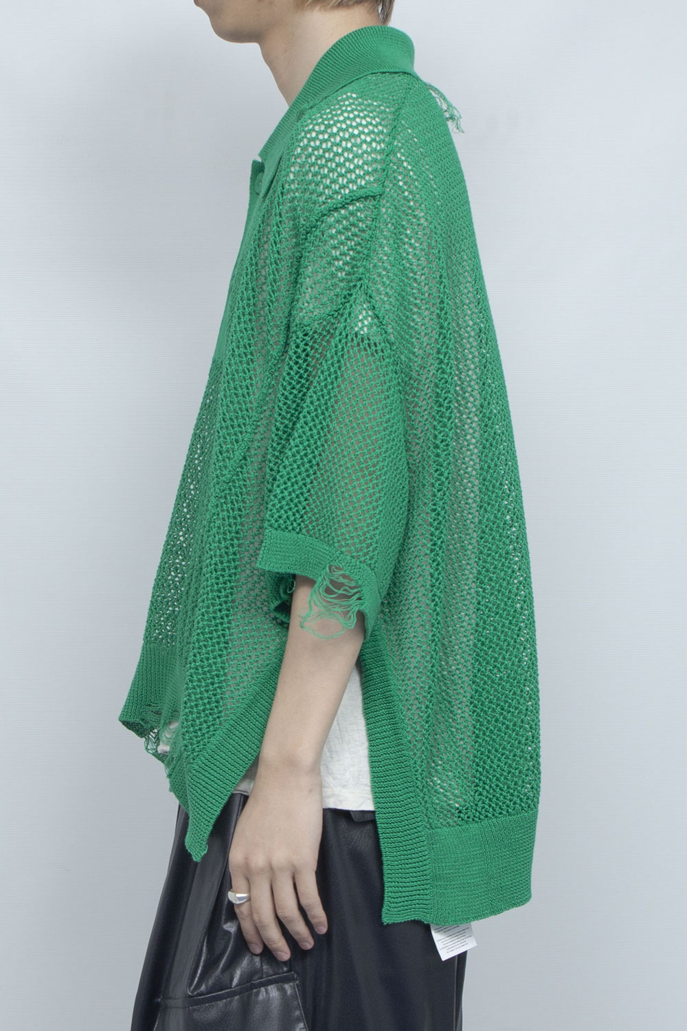 <LAST 1点>
LB25SS-KNPS02 | クラッシュドシアーニットポロ | GREEN