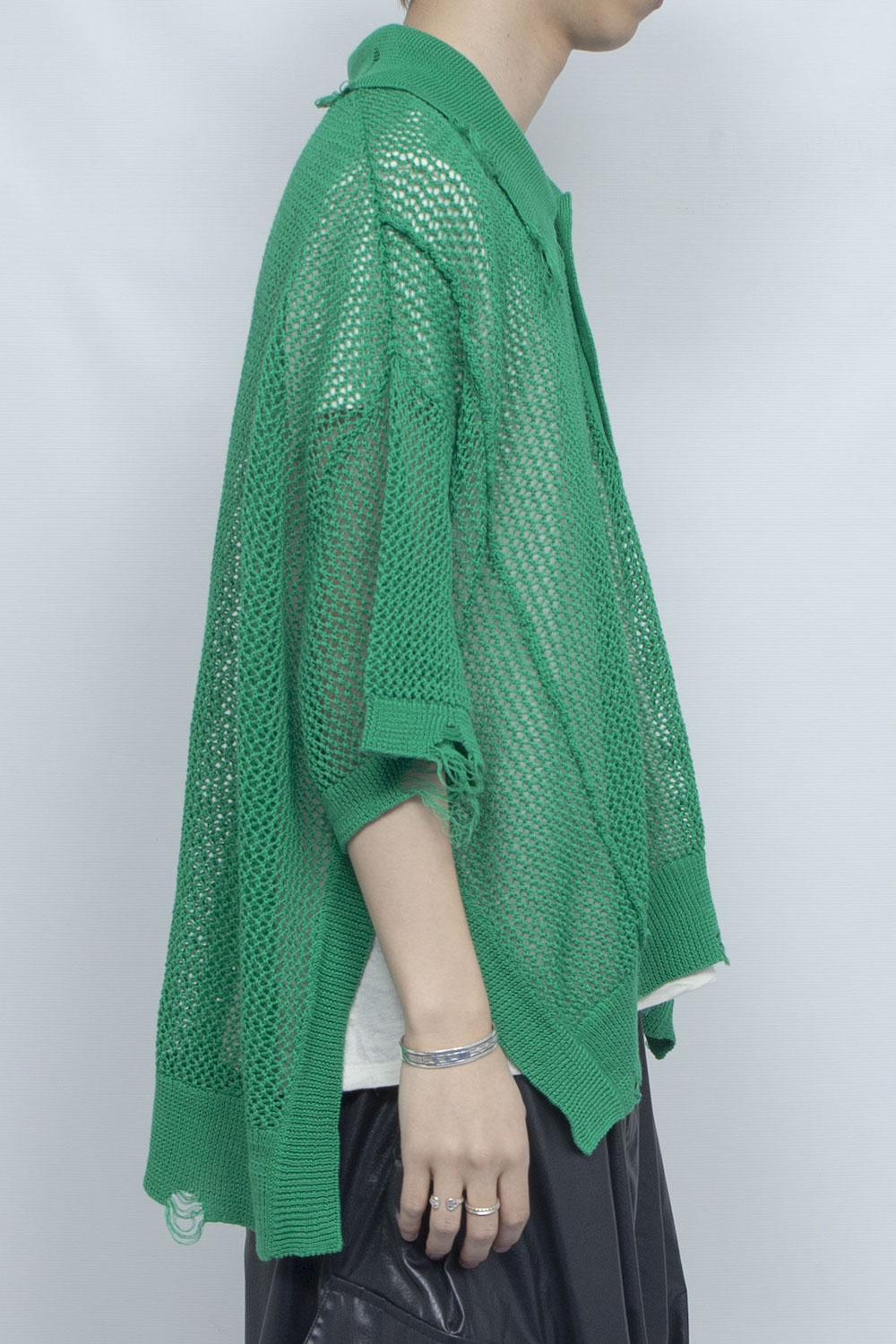 <LAST 1点>
LB25SS-KNPS02 | クラッシュドシアーニットポロ | GREEN