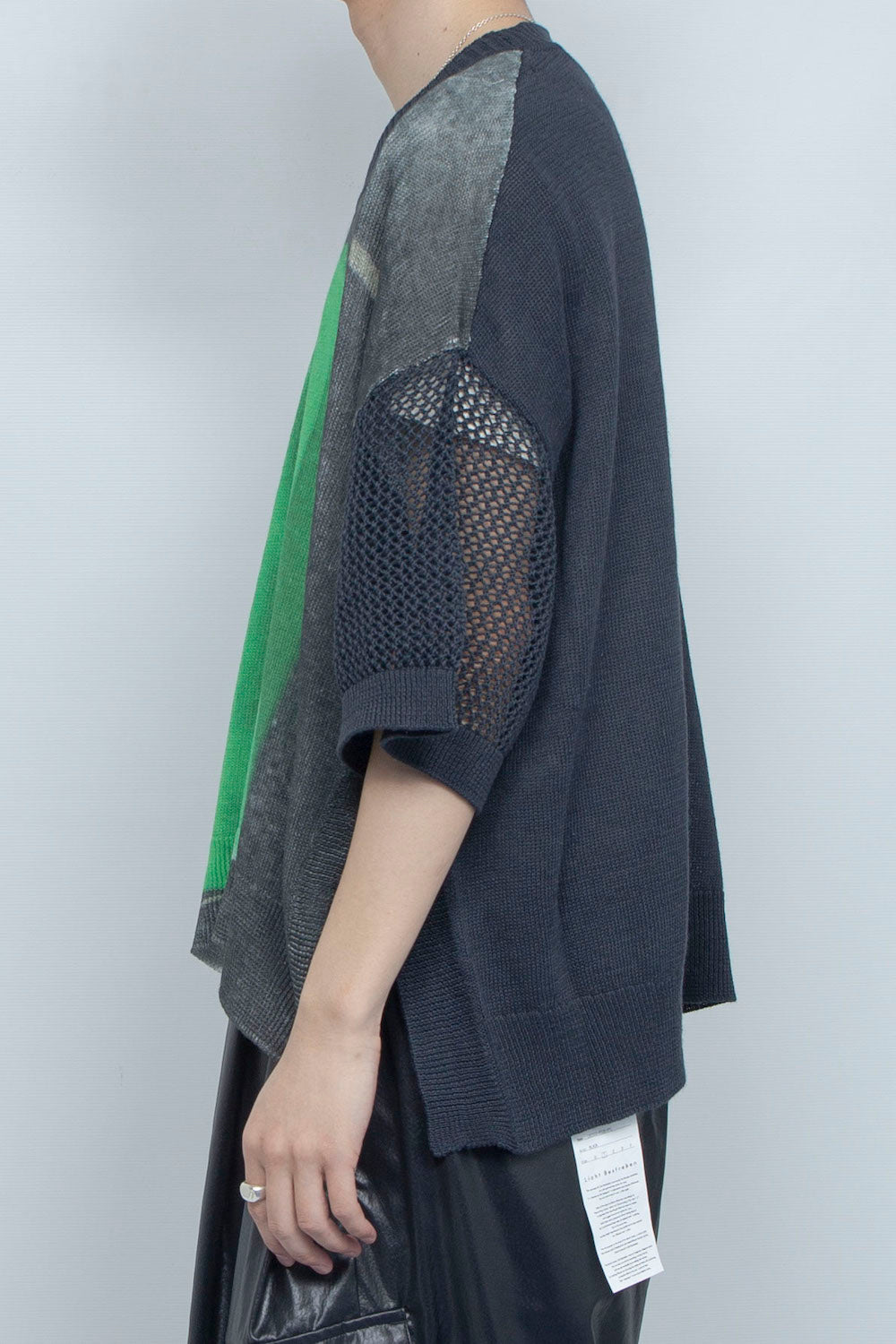LB25SS-KNTE04 | グラフィカルサマーニットTシャツ | CHARCOAL×GREEN
