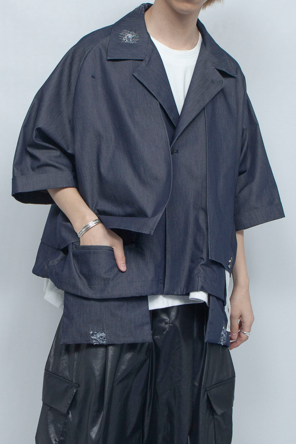 LB25SS-SH09-DDI | COOLMOTION®️ Short Trench Half Sleeve Jacket | NAVY