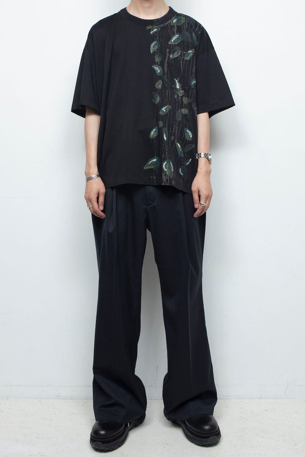 <LAST 1点>
LB25AW-TE09-HDP | スーペリアピマコットンハンドペイントTシャツ | BLACK