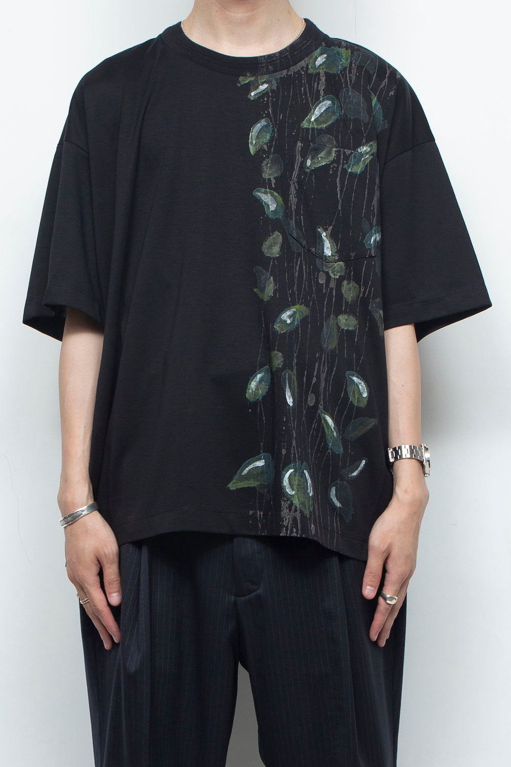 <LAST 1点>
LB25AW-TE09-HDP | スーペリアピマコットンハンドペイントTシャツ | BLACK