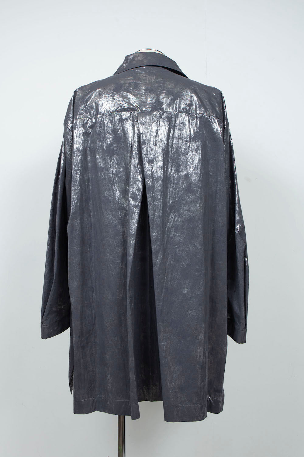 <LAST 1点> LB25AW-SHCO01-HKW | ウォッシュドホイルコーティングステンカラーライトコート | STEEL GRAY
