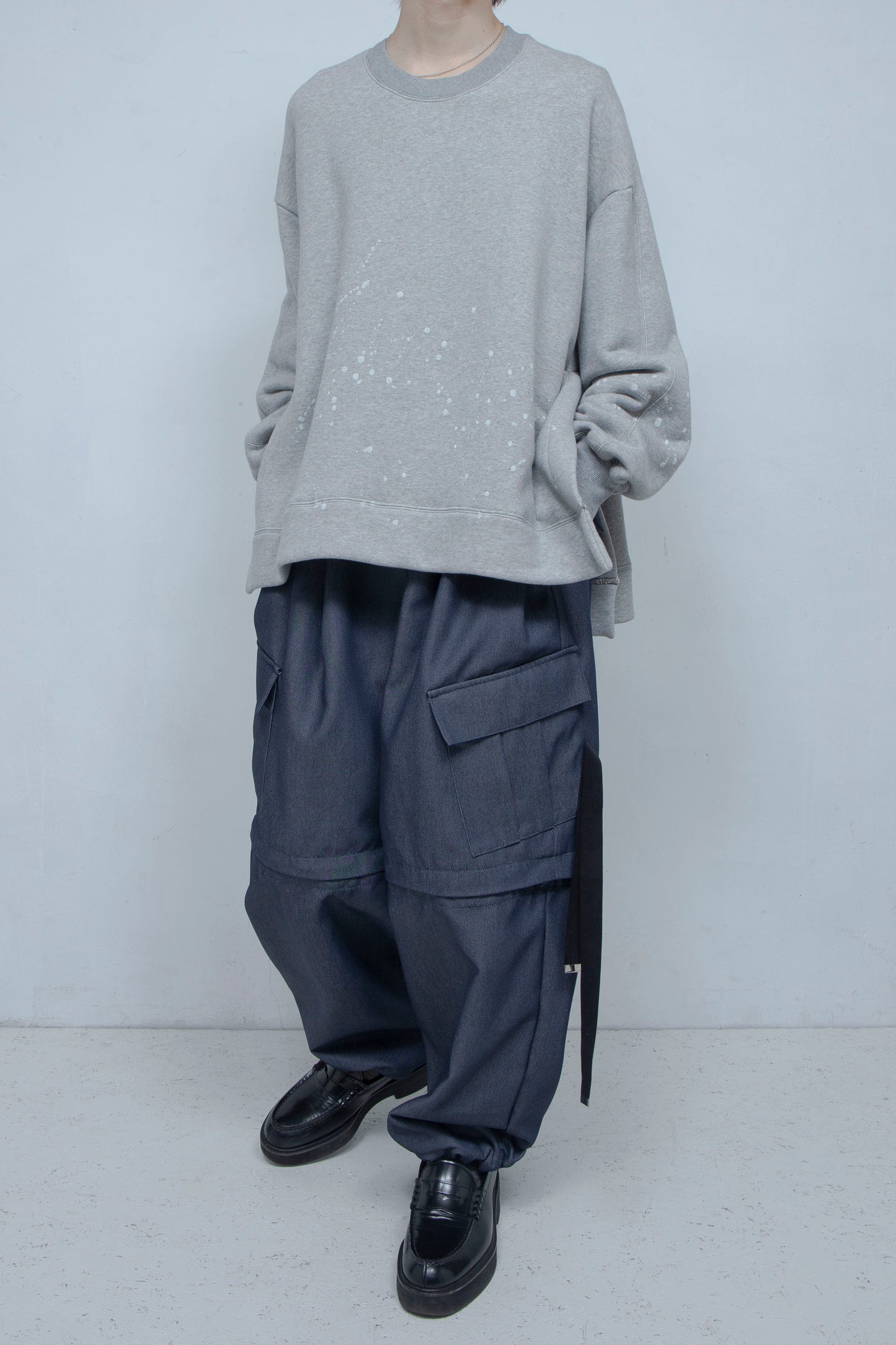 LB24SS-PO05-SFR-HP | 手绘汗水套头衫 | 灰色 MARL