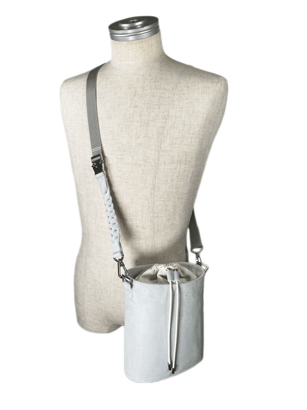 LB23AW-BAG01 | Combination cylinder leather bag | CONCRETE×IVORY