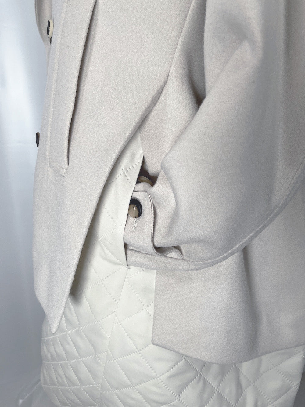LB23AW-CO01-SSM | Pinsonic Separable 3WAY Chester Coat | IVORY