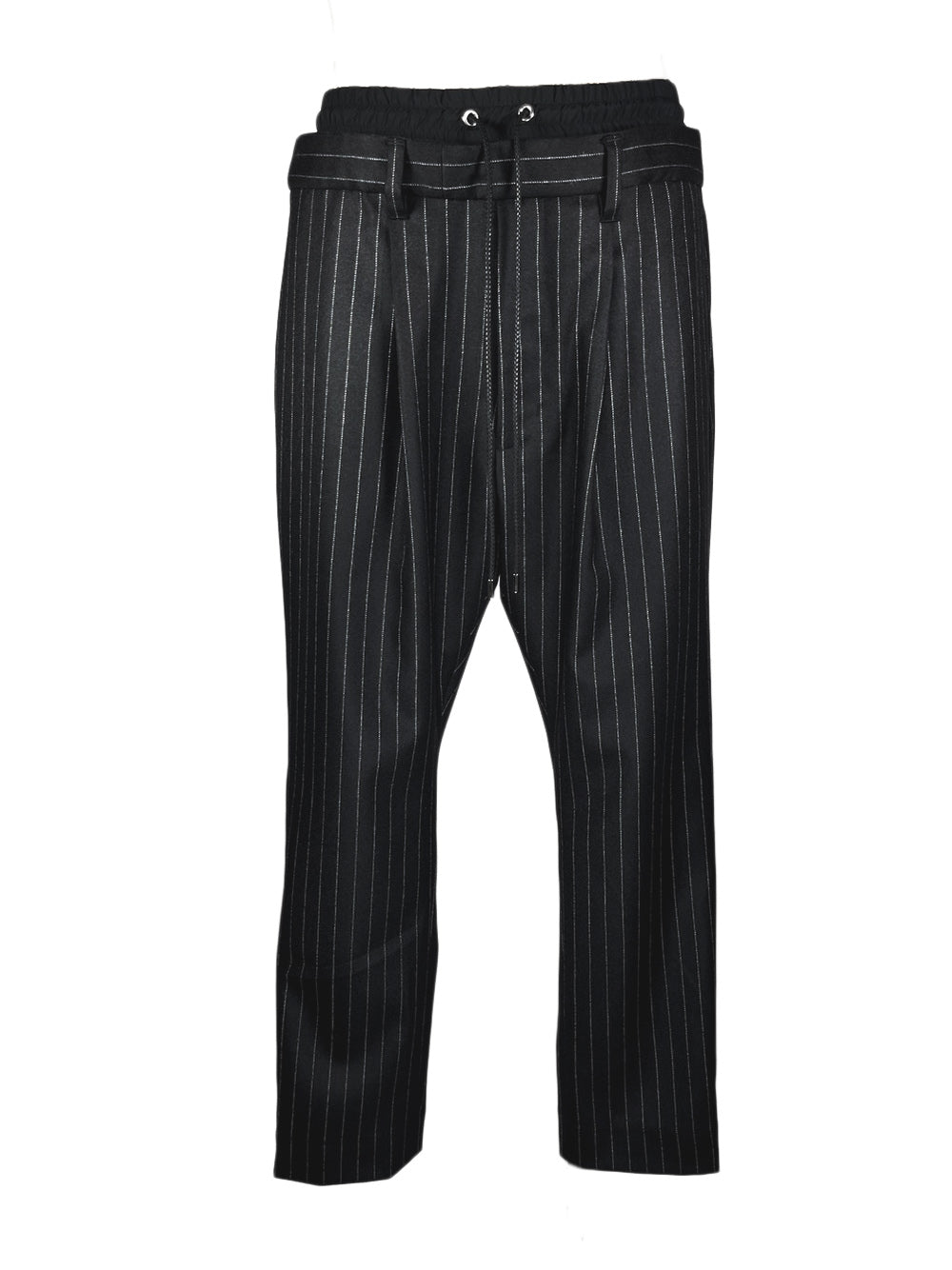 LB23AW-PT01-GST | ダブルウエストジョッパートラウザー | BLACK STRIPE