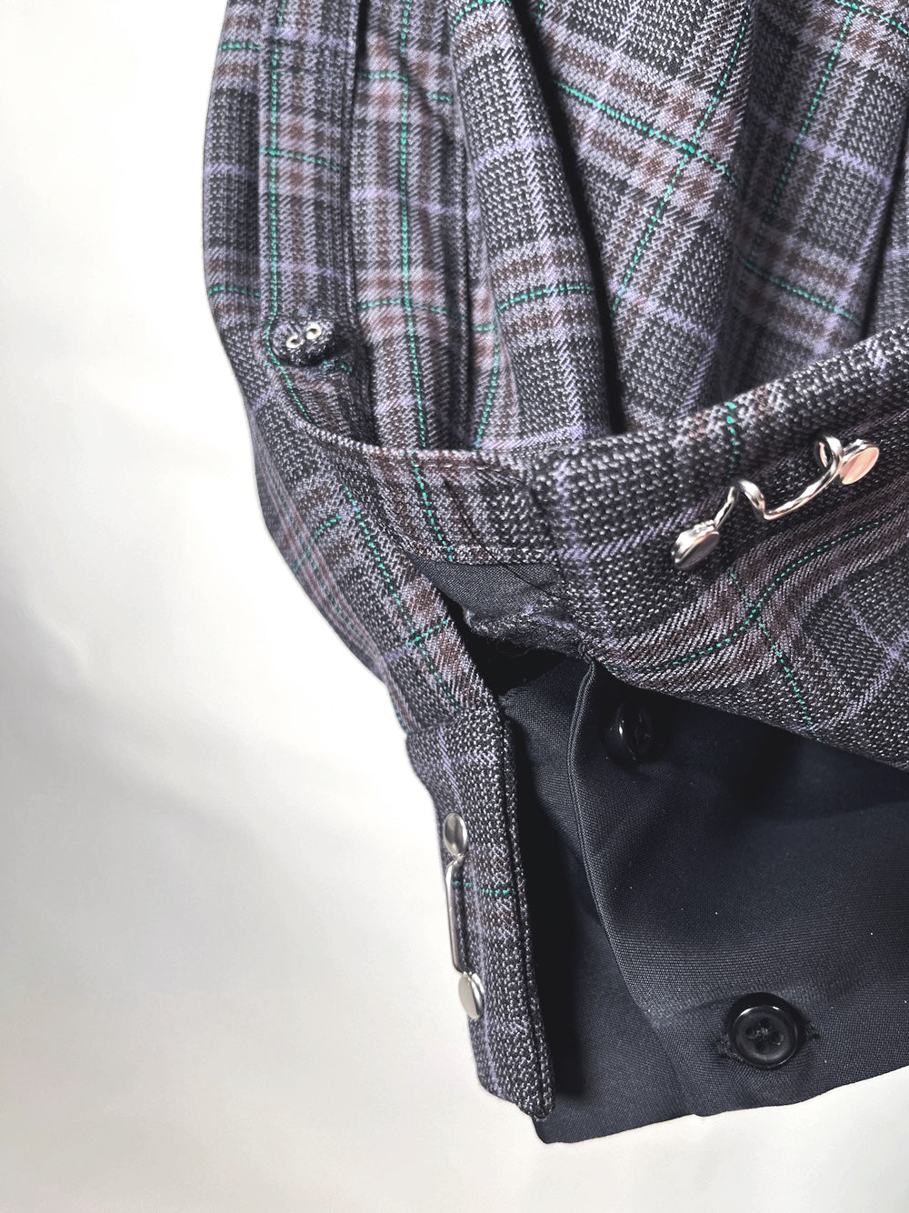 LB23AW-SHBL01-CWE-CK | ダブルカフストラックシャツジャケット | CHECK×BLACK