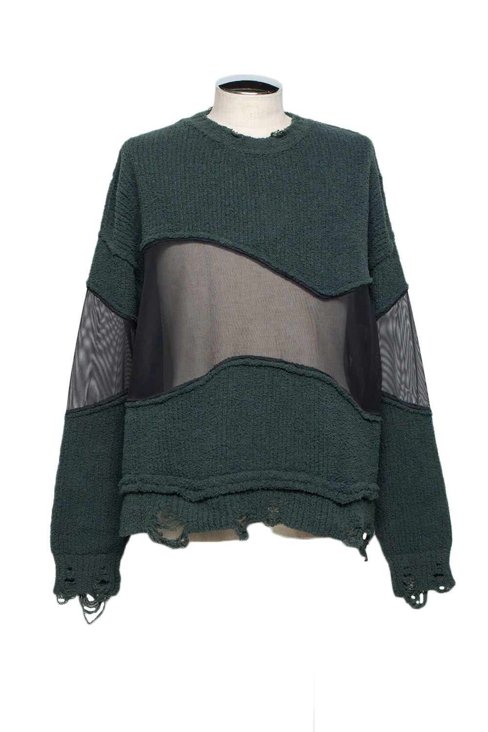 LB25AW-KN08 | Docking Reverse Crushed Sweater | BILLIARD GREEN