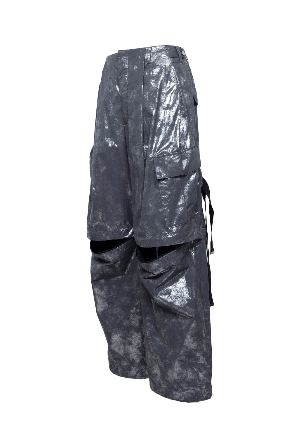 <LAST 1点>
LB25AW-PT05-HKW | ウォッシュドホイルコーティングデタッチャブルカーゴパンツ | STEEL GRAY