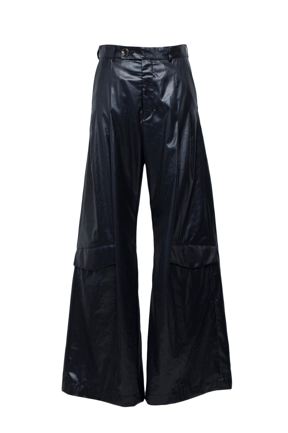 <LAST 1点> LB25AW-PT09-FFL | FAKE-FAKE LEATHER Ⅱ シンフラップバギートラウザー | BLACK