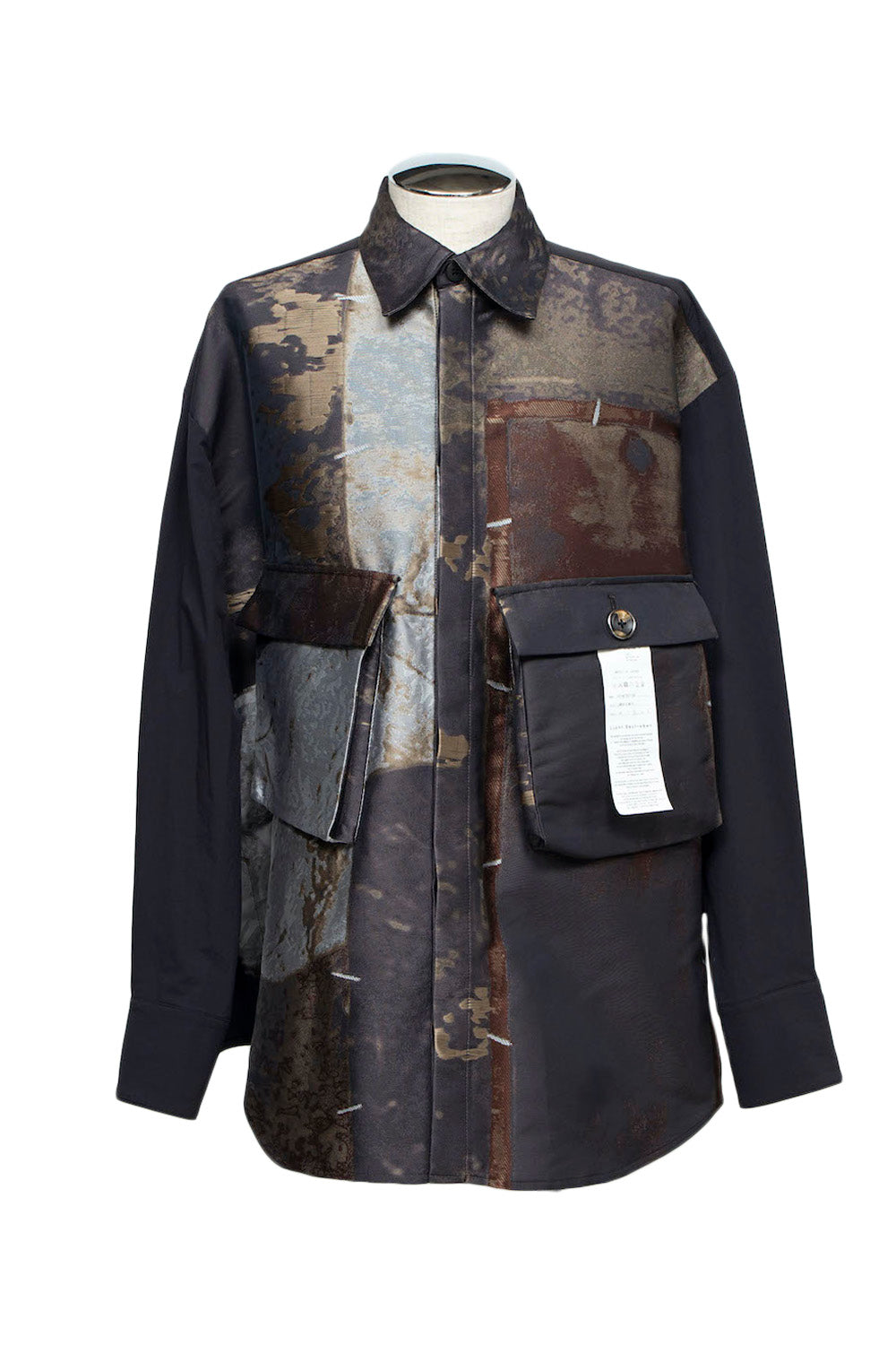 LB24AW-SH07-JQD-NBG | 艺术图案做旧提花 CPO 衬衫夹克 | LUMBER&METAL