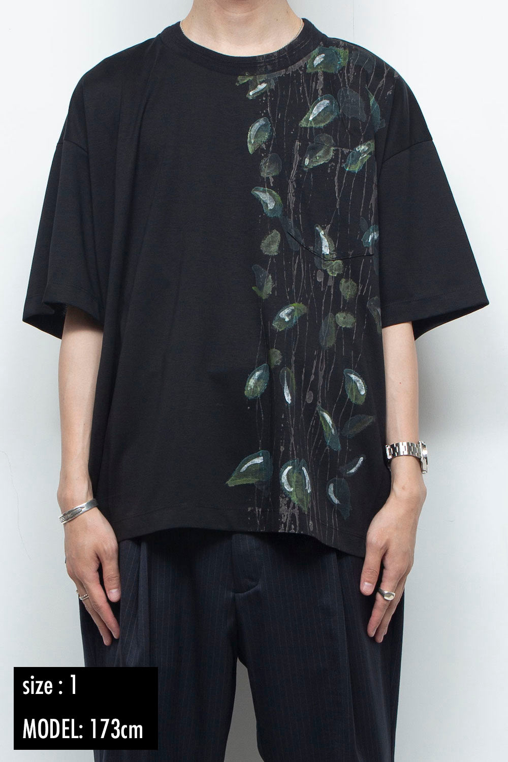 <LAST 1点>
LB25AW-TE09-HDP | スーペリアピマコットンハンドペイントTシャツ | BLACK
