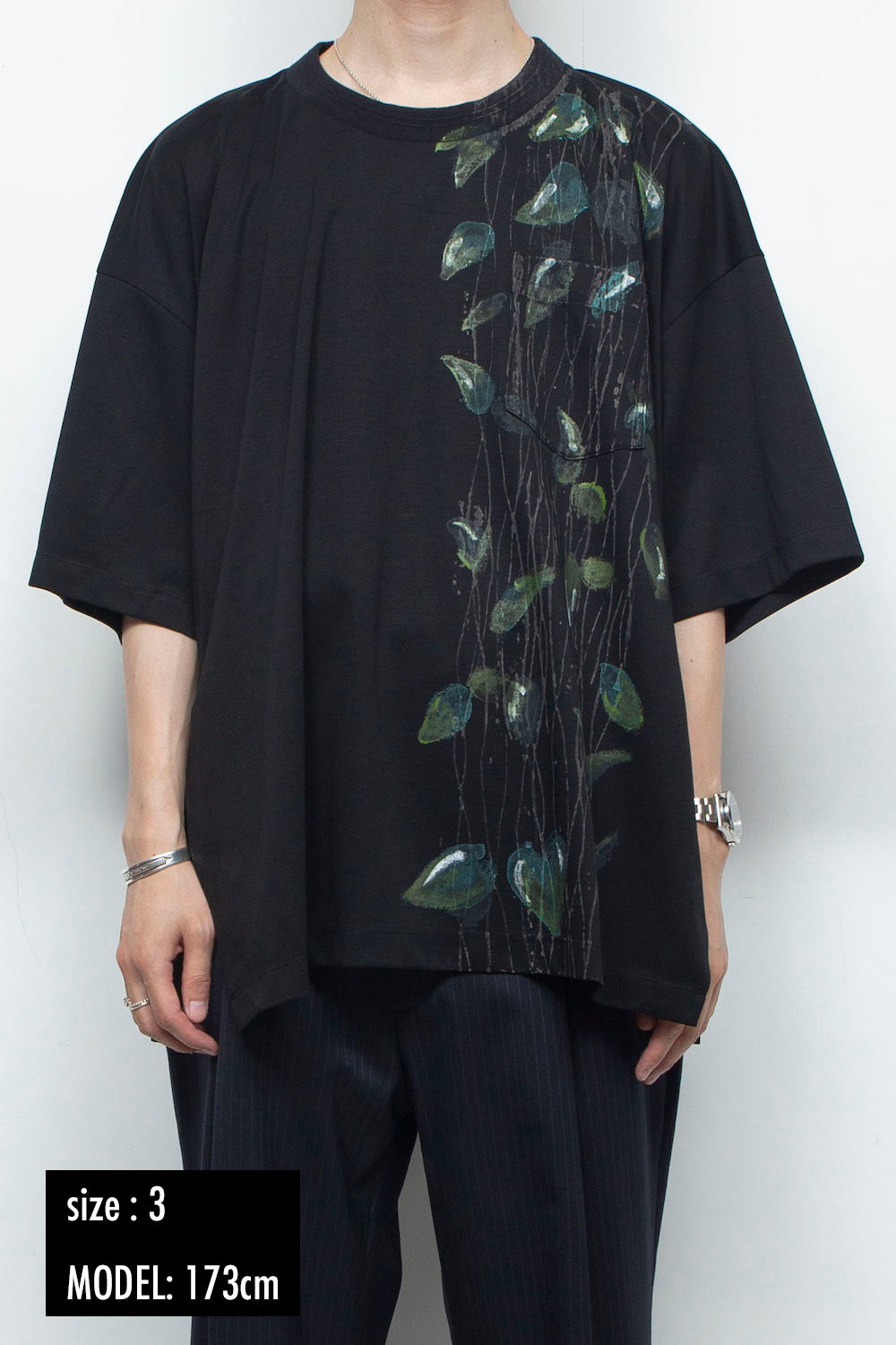 <LAST 1点>
LB25AW-TE09-HDP | スーペリアピマコットンハンドペイントTシャツ | BLACK