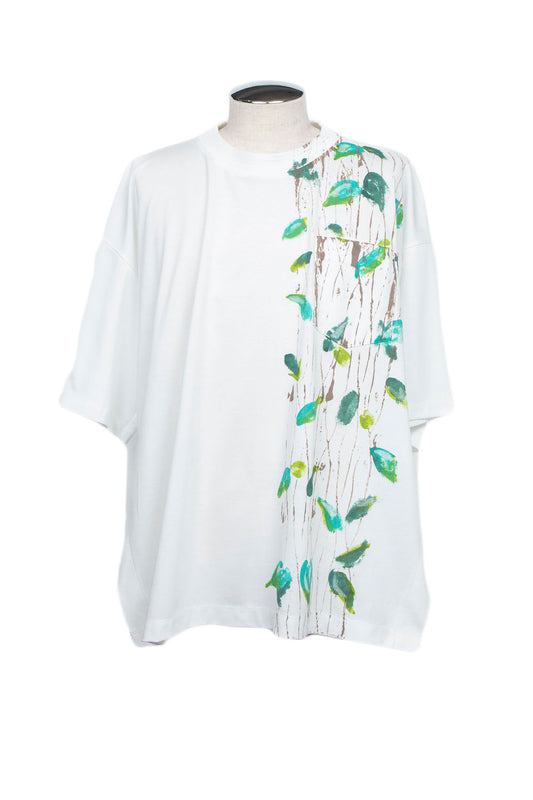 <LAST 1点> 
LB25AW-TE09-HDP | スーペリアピマコットンハンドペイントTシャツ | WHITE