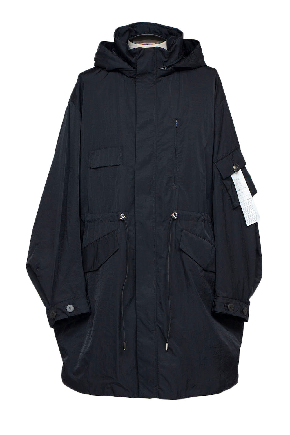 <last>
*Limited Edition Fabric* LB25SS-FC01-HCVN | Vintage Nylon Fishtail Spring Coat | Black</last>