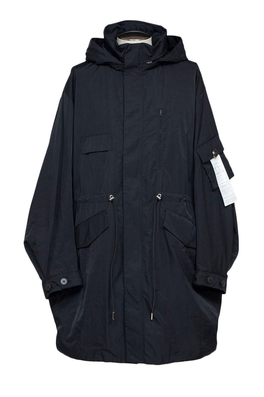 <LAST 1点> 
*限定ファブリック* LB25SS-FC01-HCVN | VINTAGE NYLON フィッシュテールスプリングコート   | BLACK