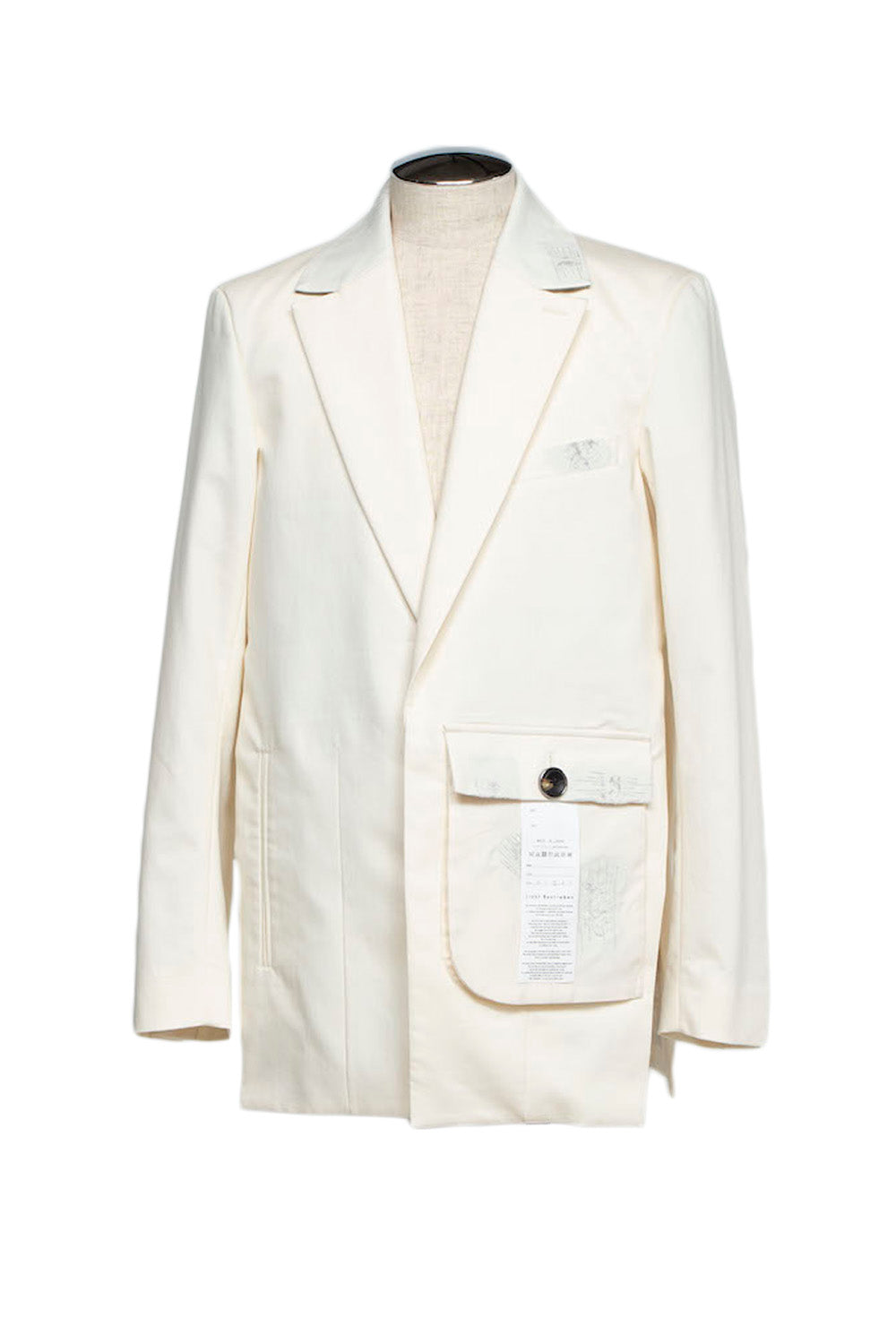 LB25SS-JK06-DDI | COOLMOTION®️ダメージエンブロイダリーデニムテーラードジャケット | OFF WHITE
