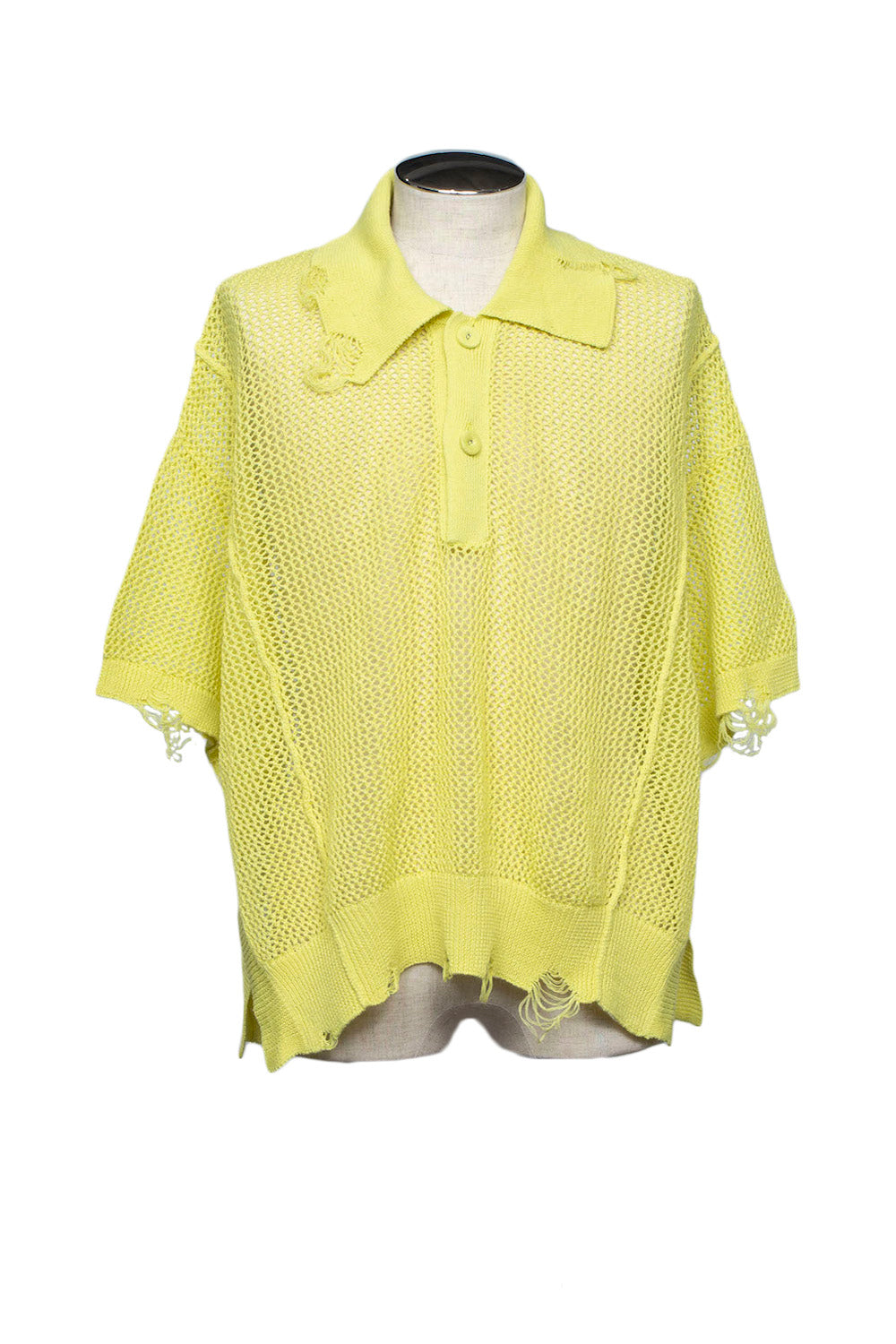 LB25SS-KNPS02 | クラッシュドシアーニットポロ | YELLOW