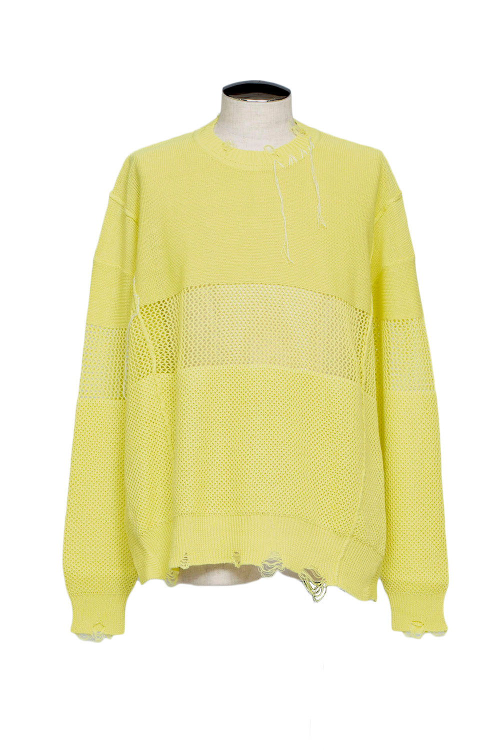 LB25SS-KNTE03 | Hand-stitched crushed summer knit | YELLOW