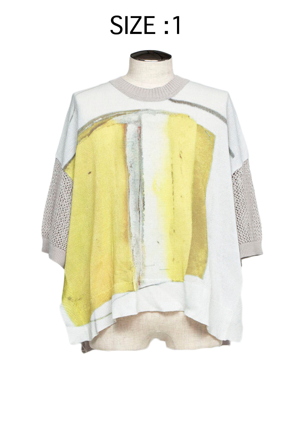 LB25SS-KNTE04 | グラフィカルサマーニットTシャツ | OFF WHITE×YELLOW