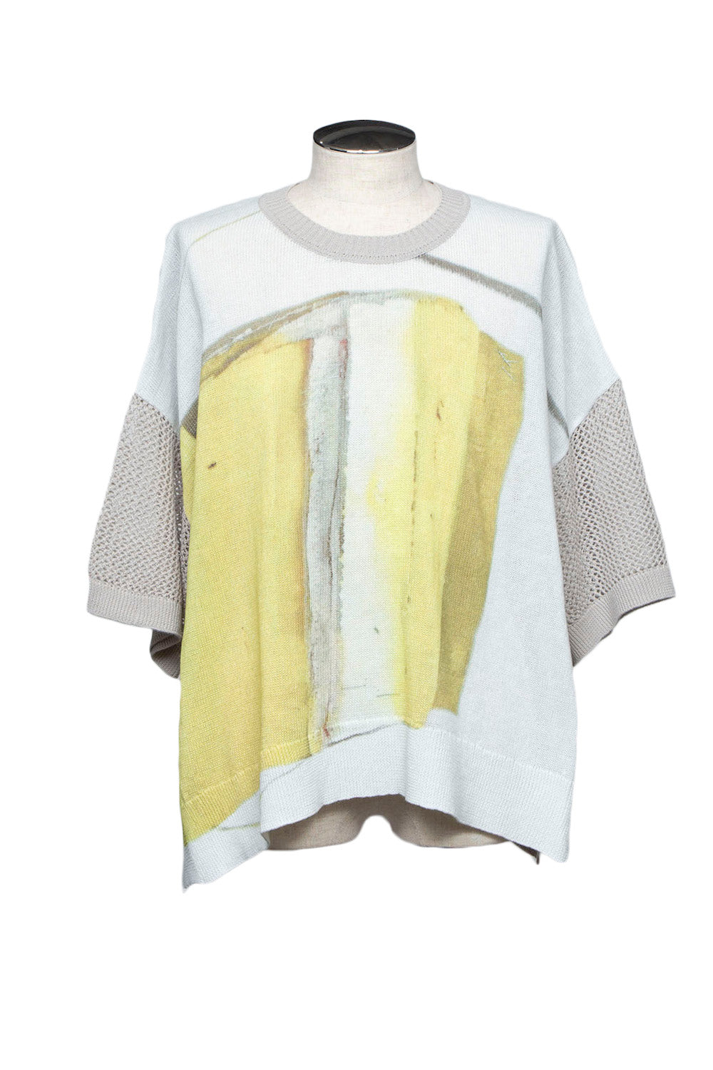 LB25SS-KNTE04 | グラフィカルサマーニットTシャツ | OFF WHITE×YELLOW