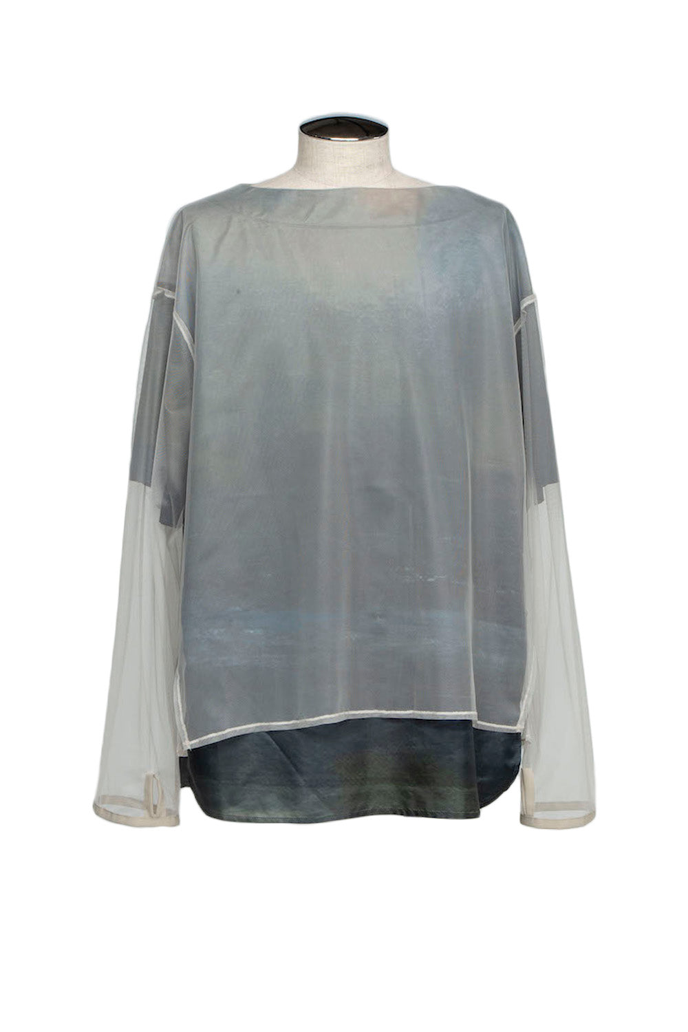 LB25SS-PO06-RCT-LSC | Original graphic 3D layer boat neck | WARM LANDSCAPE