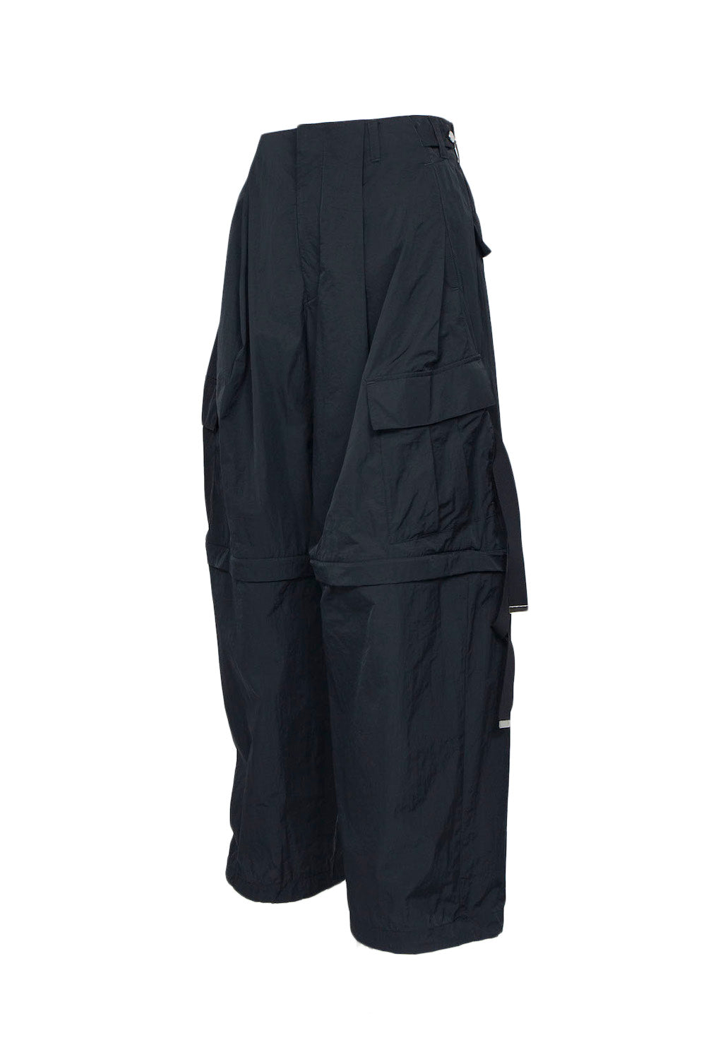 *Limited Fabric* LB25SS-PT05-HCVN | VINTAGE NYLON DETACHABLE CARGO PANTS | BLACK