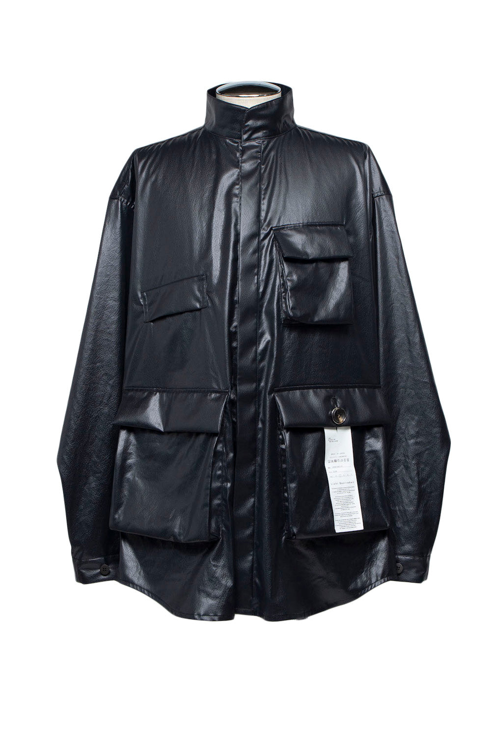 <LAST 1点>
LB25SS-SH07-FFL| FAKE-FAKE LEATHER Ⅱ M-65モチーフシャツジャケット | BLACK