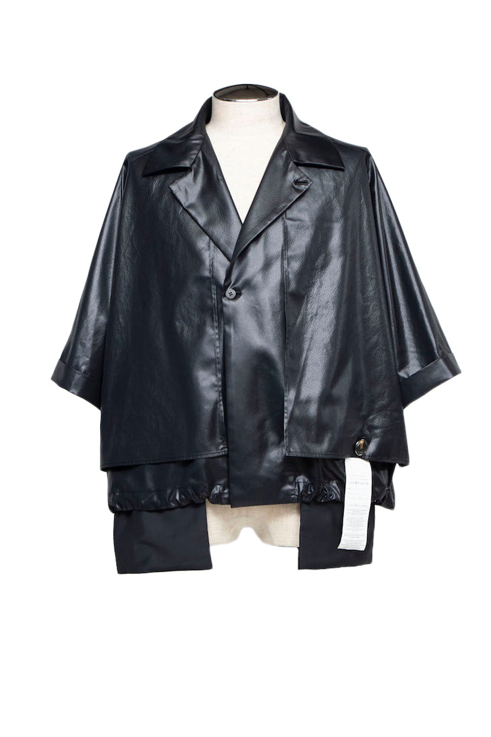 <last>LB25SS-SH09-FFL | FAKE-FAKE LEATHER II 短款风衣半袖夹克 | 黑色</last>