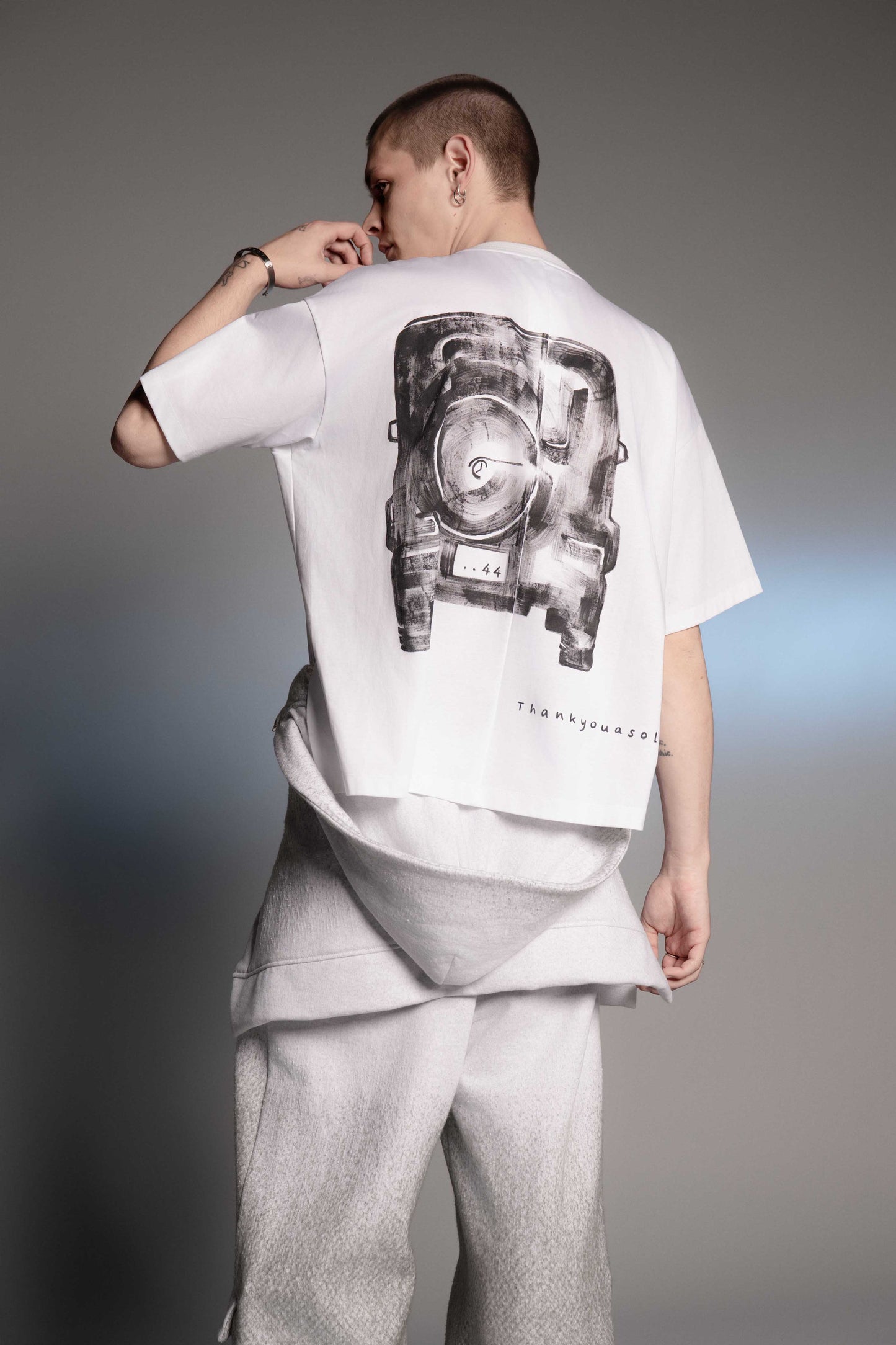 LBLM-TE09-HDG | スーペリアピマコットンオリジナルリブネックTシャツ | WHITE