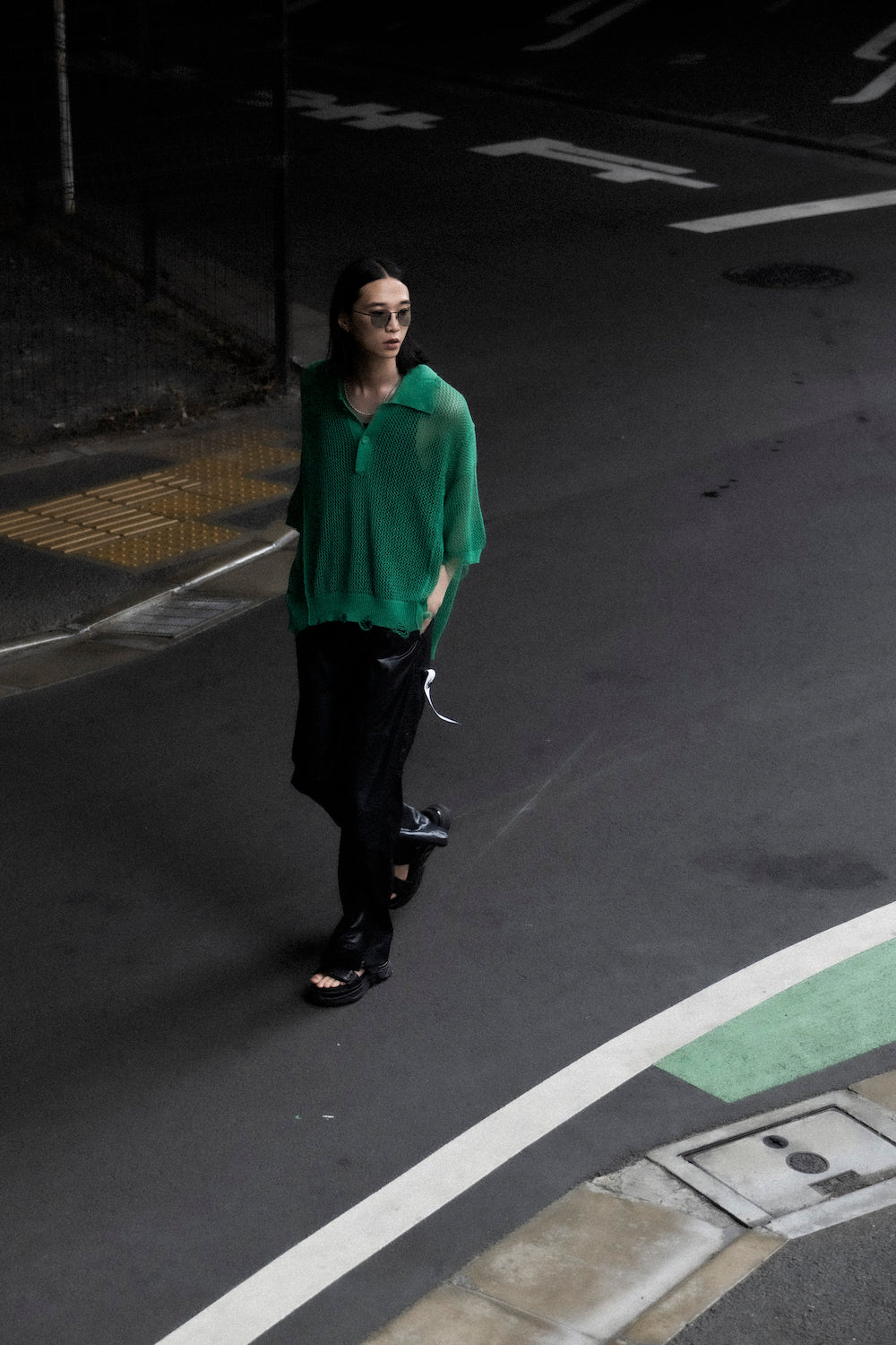 <LAST 1点>
LB25SS-KNPS02 | クラッシュドシアーニットポロ | GREEN