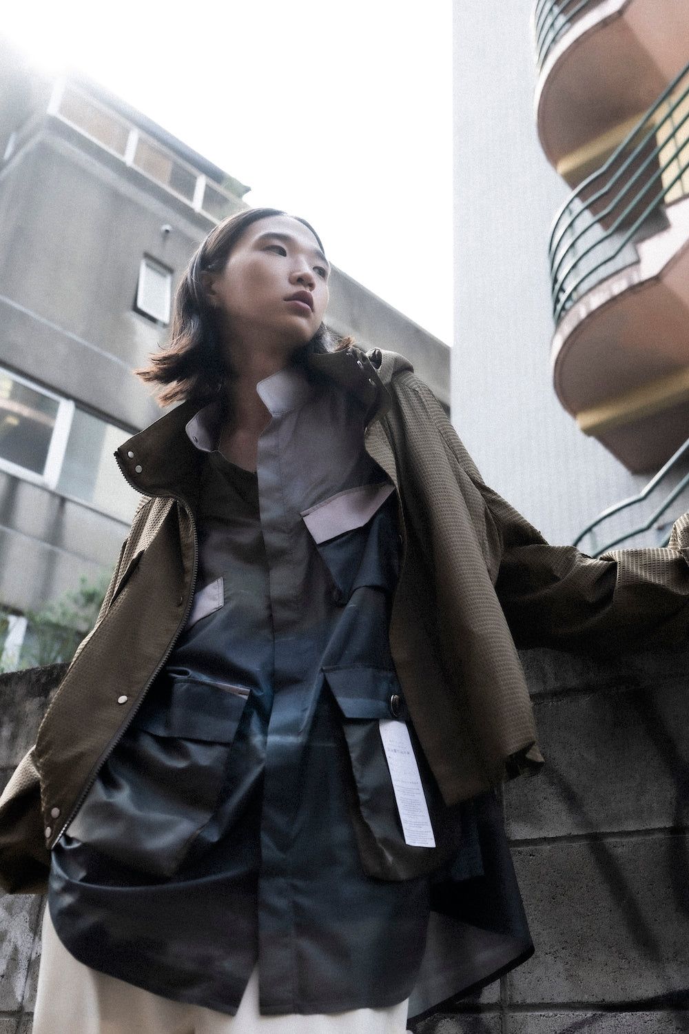 LB25SS-BL03-DTA | 'TORAY' Dot Air®︎ クロップドフードブルゾン | OLIVE