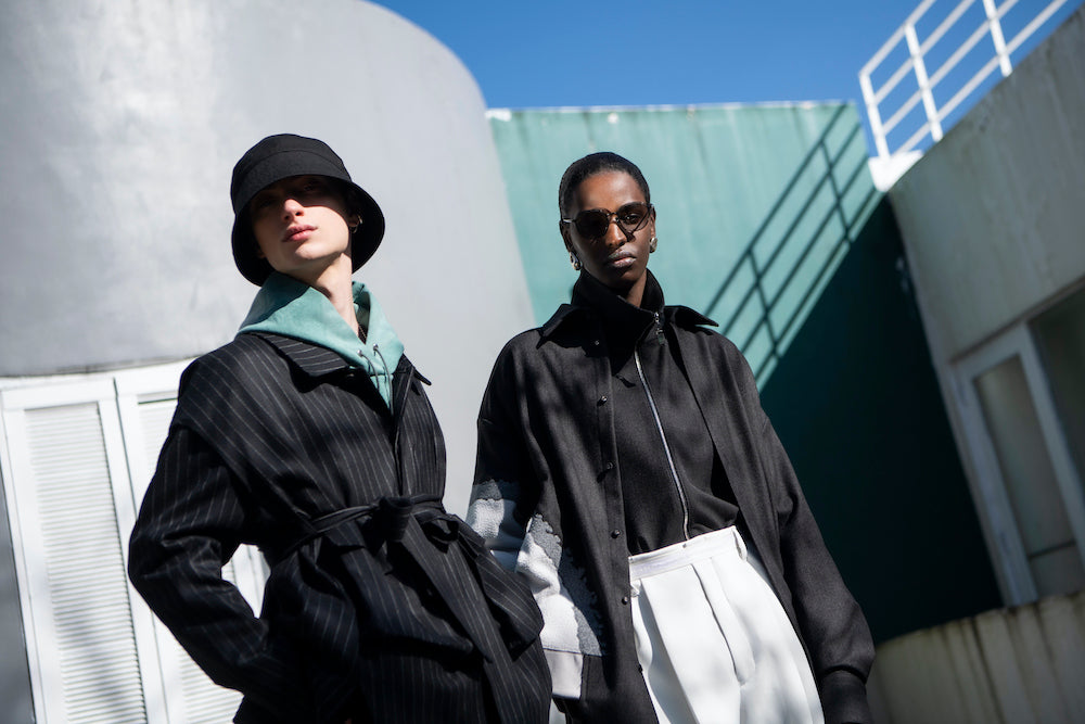LB23AW-MJK01-GST | ストライプウールサージデタッチャブルフィールドジャケット | BLACK STRIPE