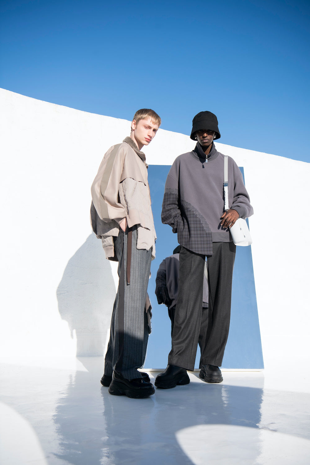 LB23AW-SHBL01-CWE-CK | ダブルカフストラックシャツジャケット | CHECK×BLACK
