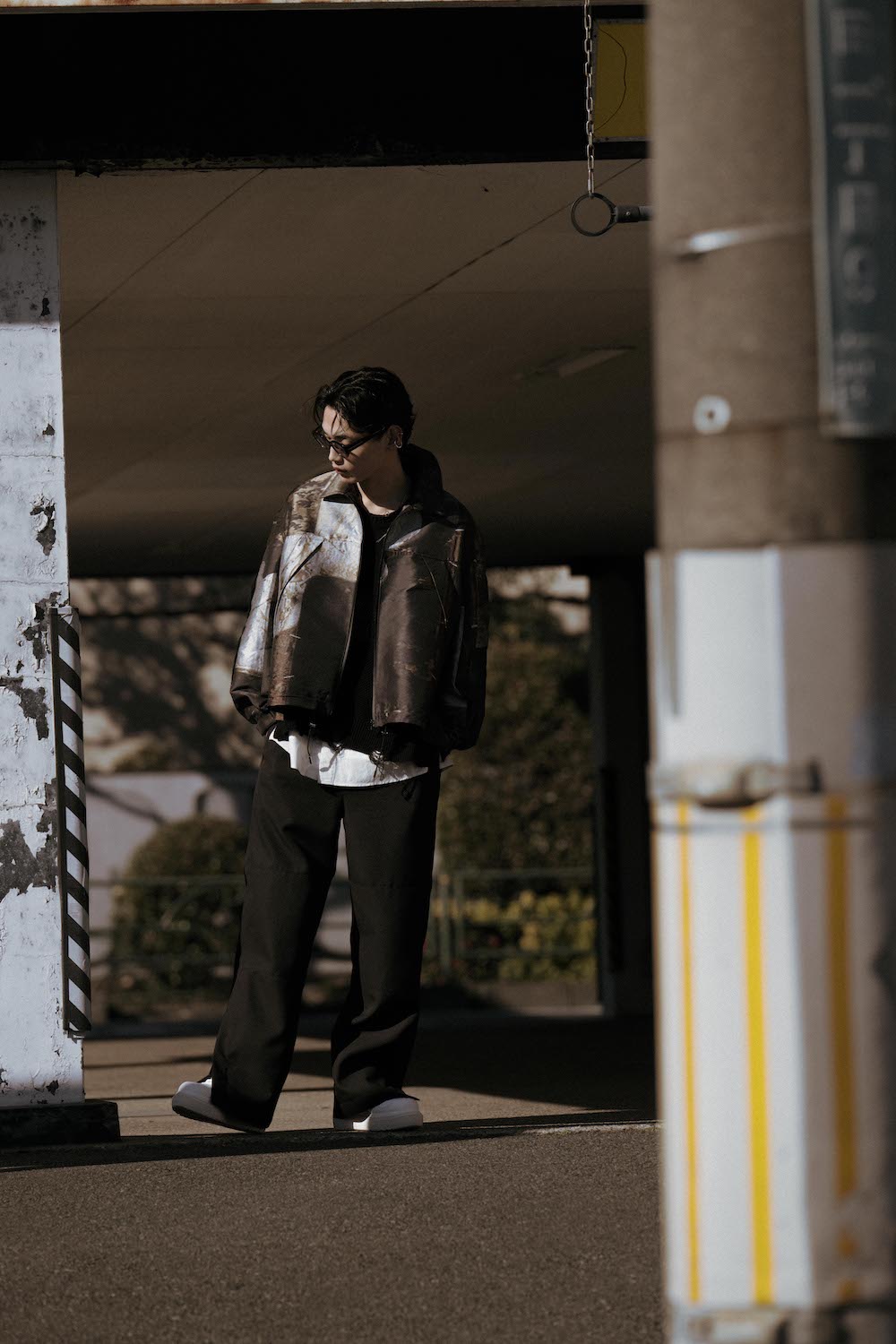LB24AW-BL01-JQD | 艺术图案做旧提花 CWU 夹克 | LUMBER&METAL
