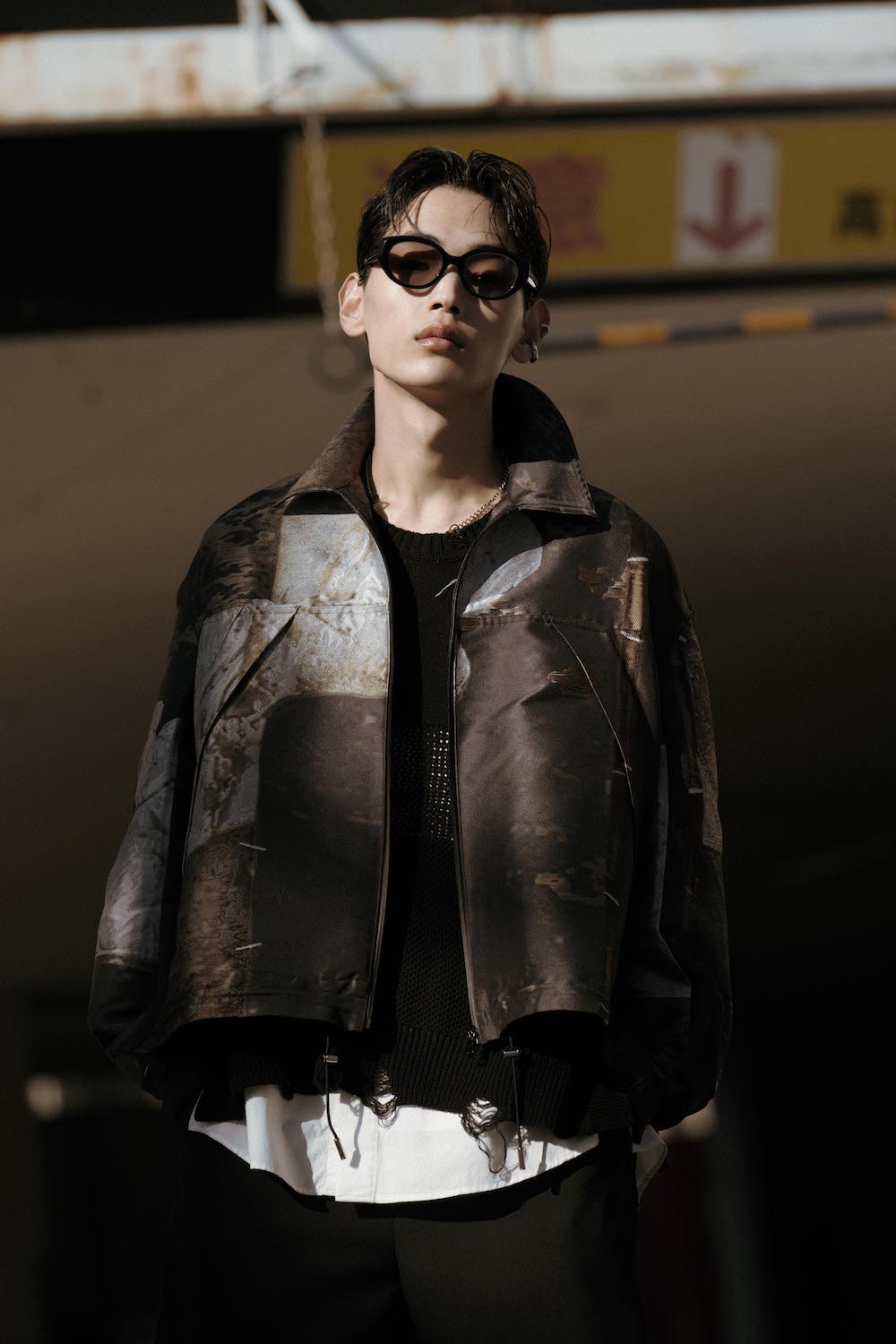 LB24AW-BL01-JQD | 艺术图案做旧提花 CWU 夹克 | LUMBER&METAL