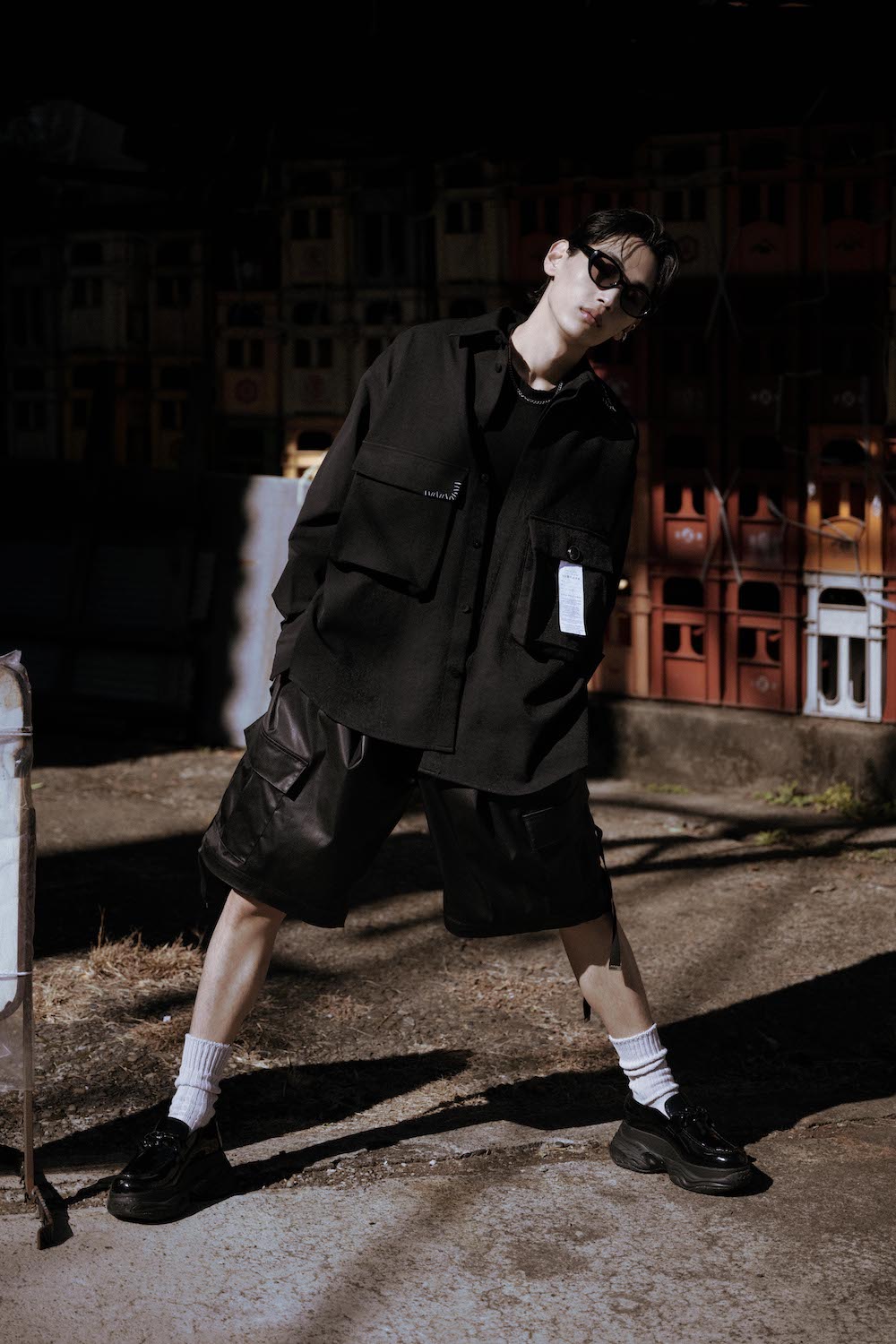 LB24AW-SH07-PAK-NBG | 手工缝制CPO 衬衫夹克| 黑色