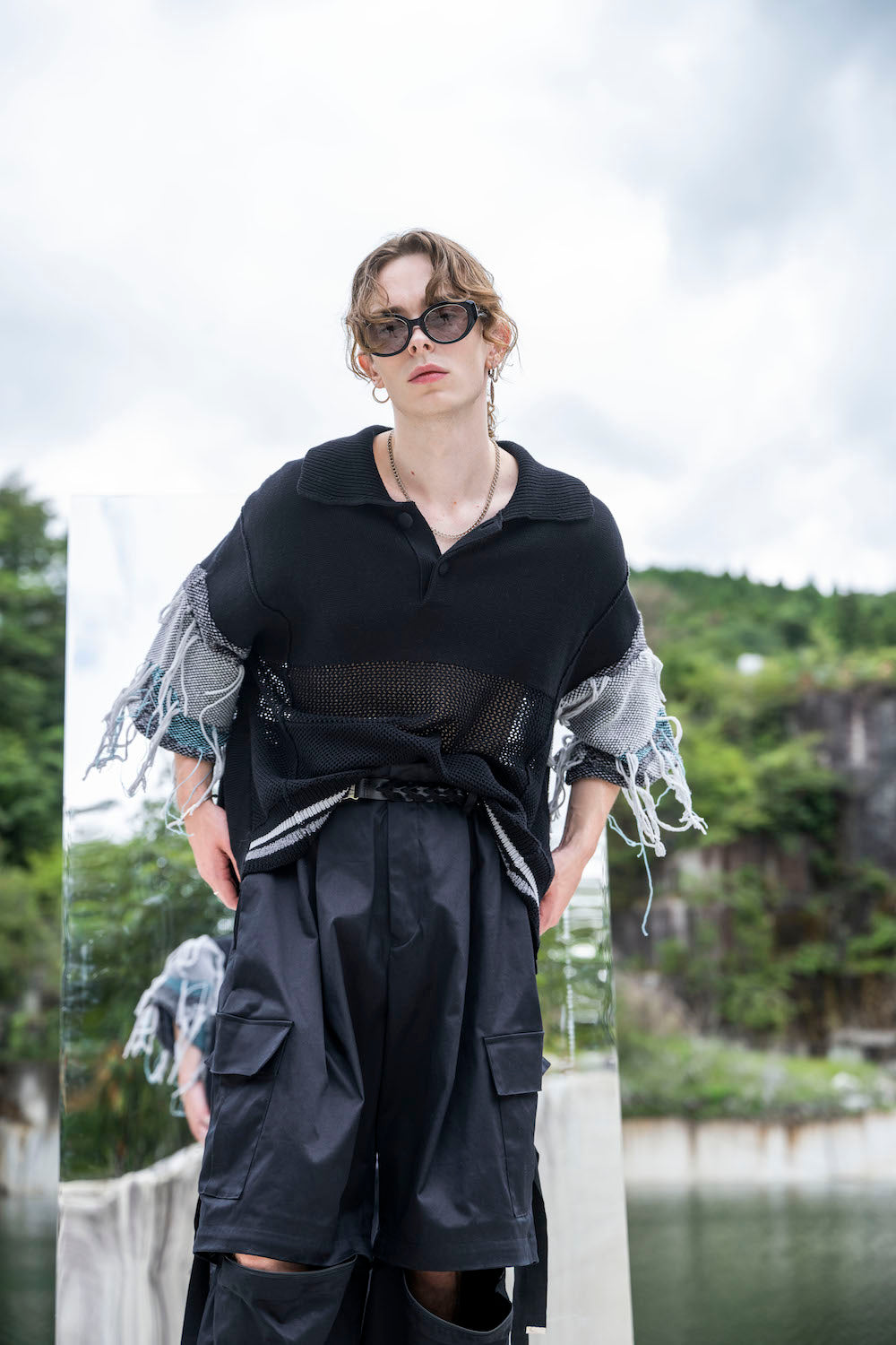 LB24SS-PT05-OCS | デタッチャブルワイドカーゴパンツ | BLACK