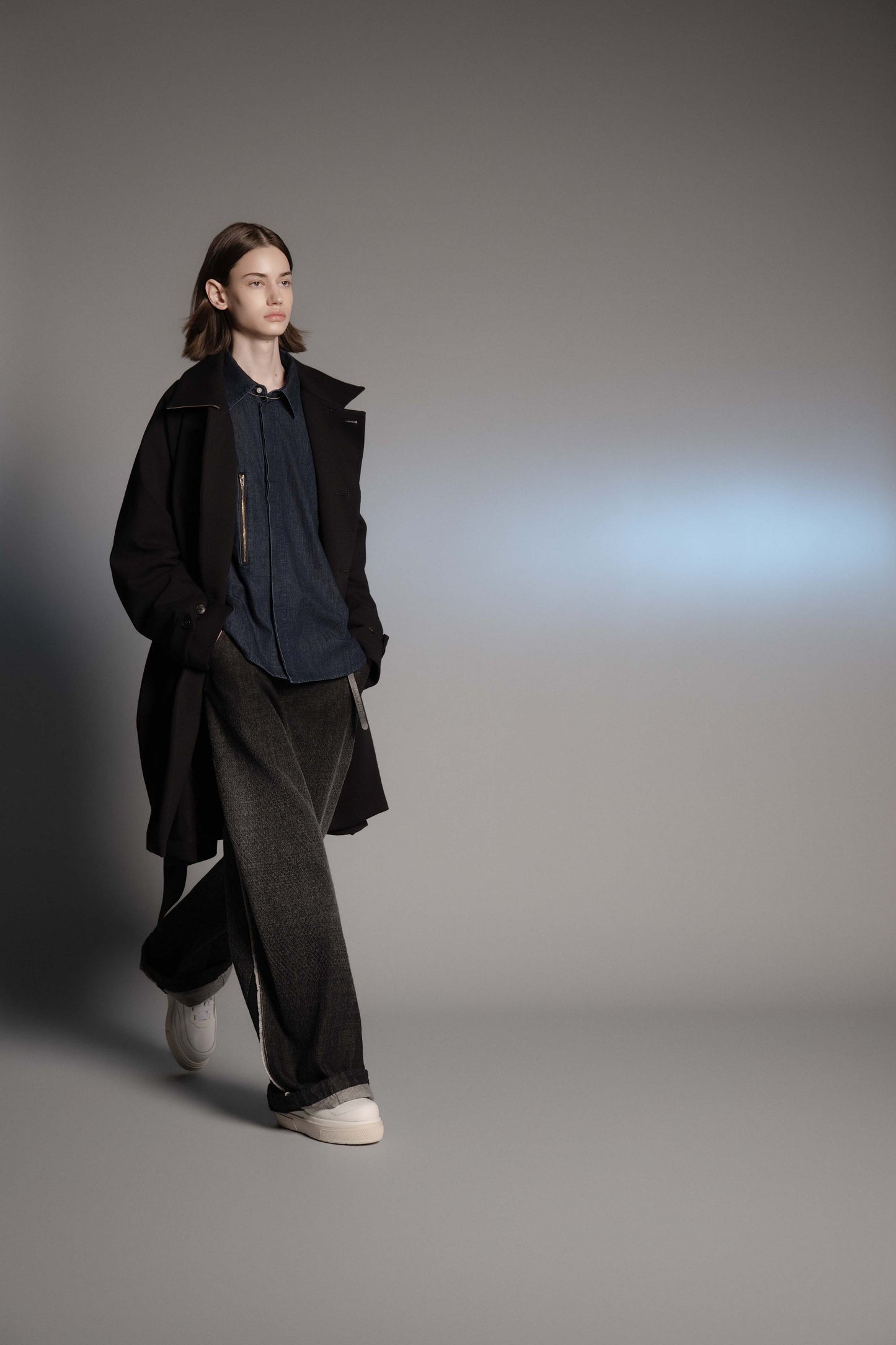 <last item> LB26AW-SH12-OWD | Light Ounce Denim Twist Sleeve Shirt | INDIGO WASHED</last>