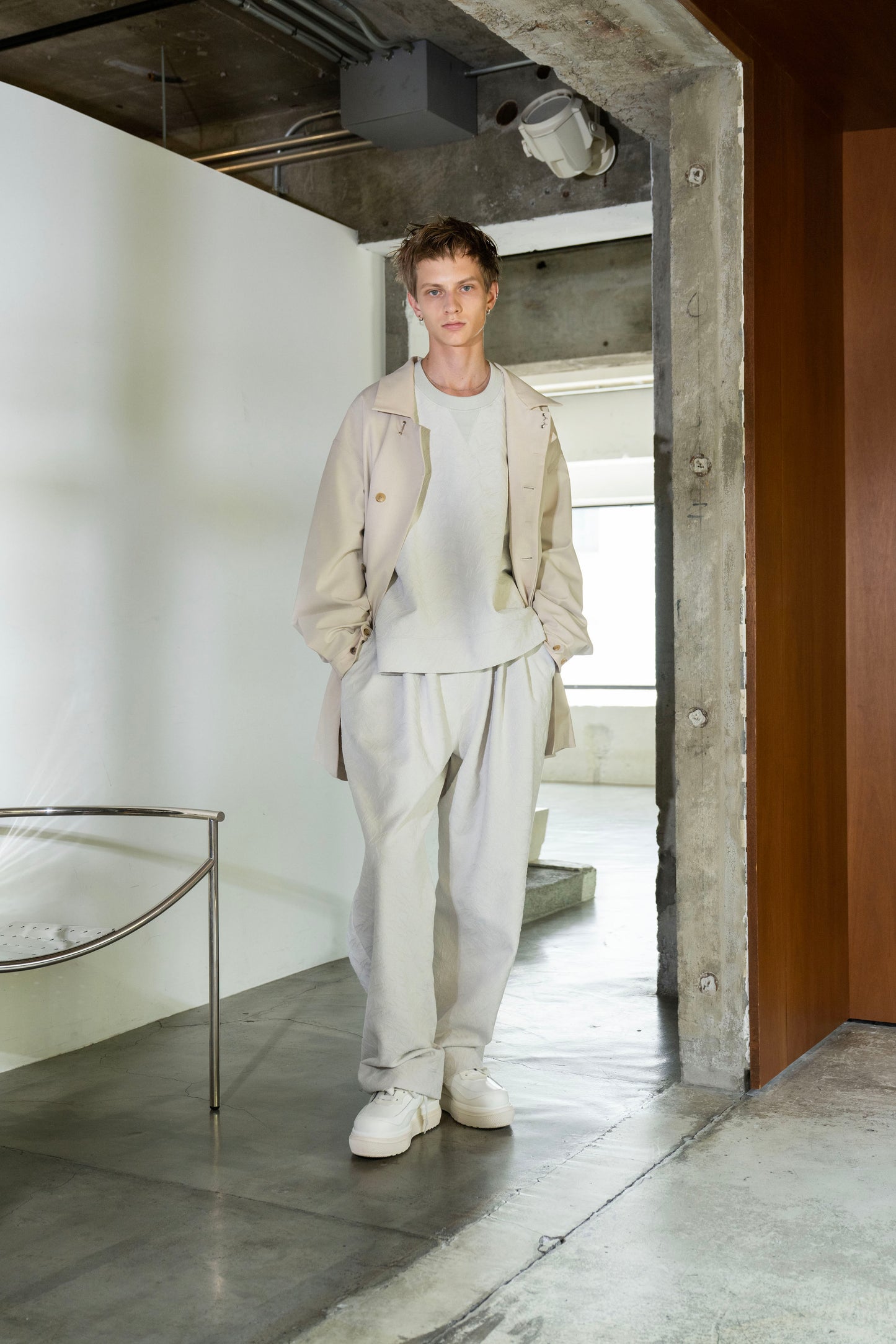 <LAST 1点> LB26SS-PO08-ETJ | フルエンブロイダリージャージープルオーバー | ICE GRAY