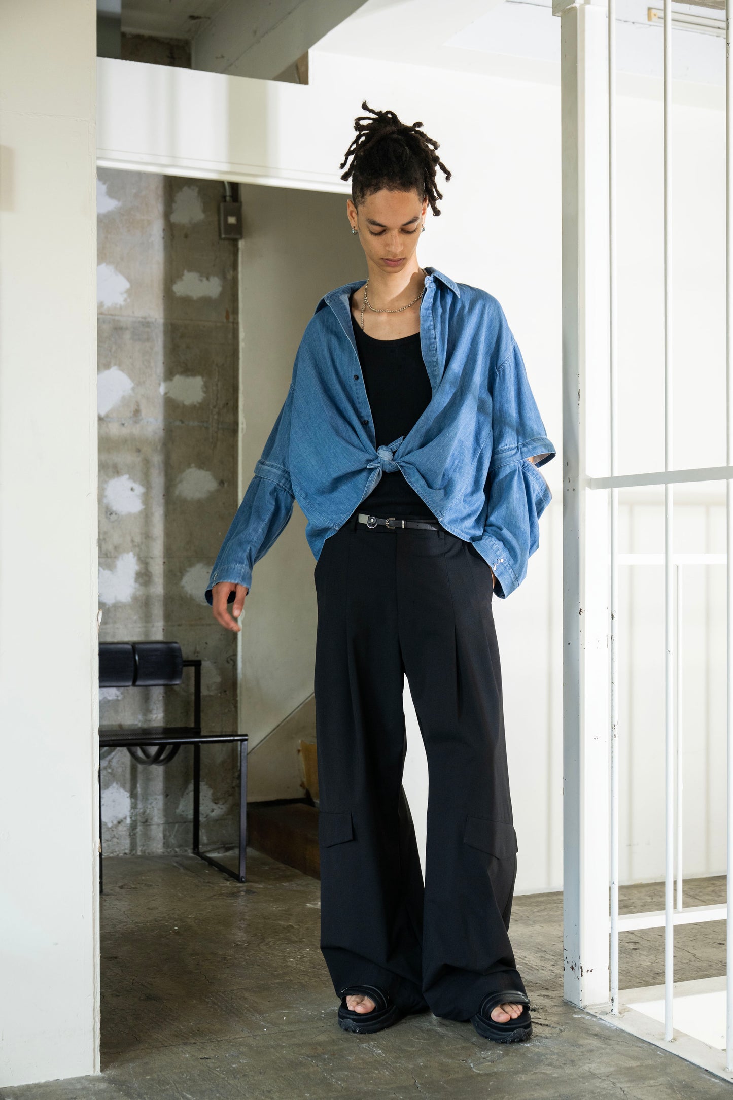 LB26SS-SH11-BWD | 7.5ozデニム デタッチャブルスリーブシャツ | BLUE WASHED