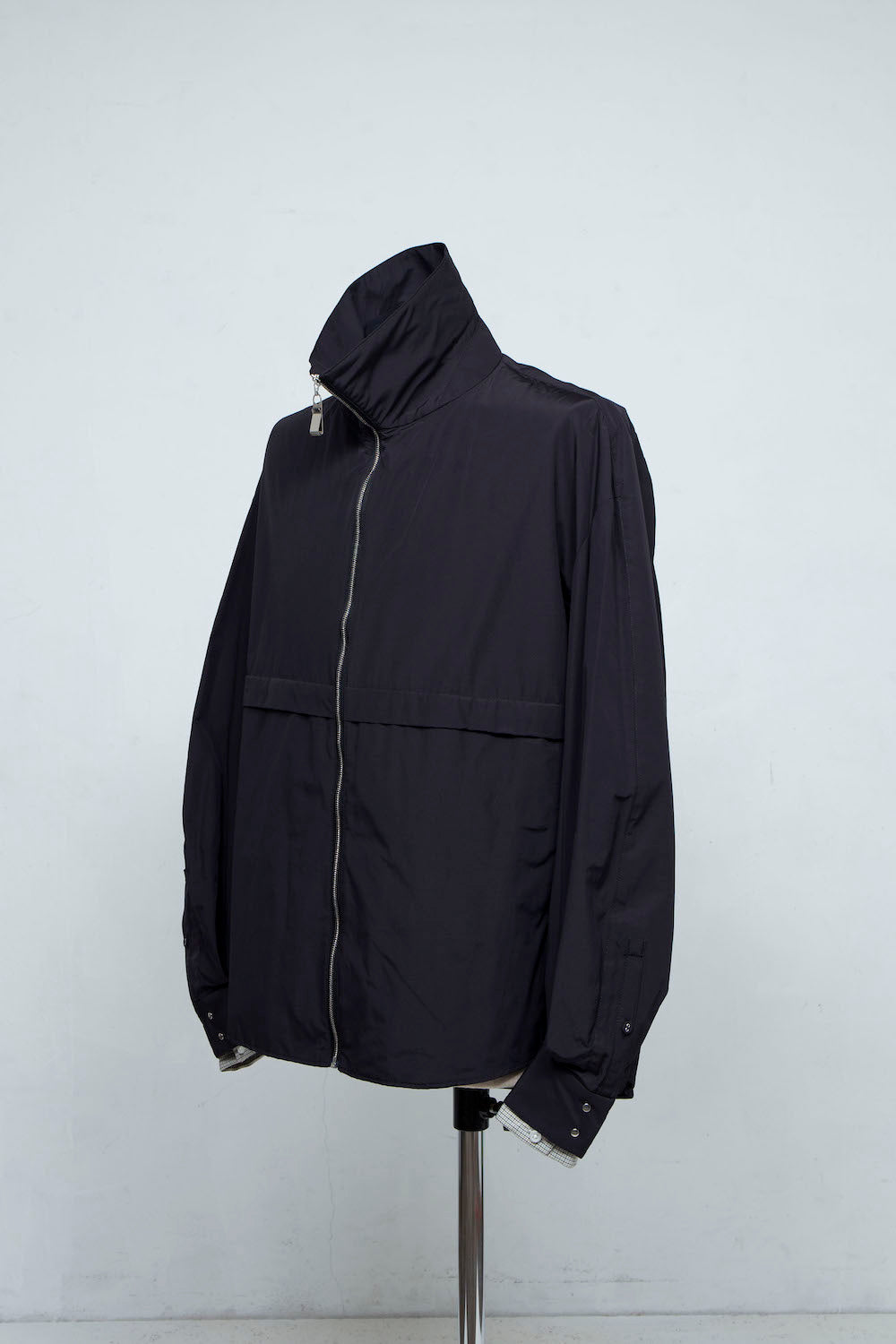 LB24SS-SHBL01-TFT | Powder Touch Taffeta Track Shirt Jacket | BLACK