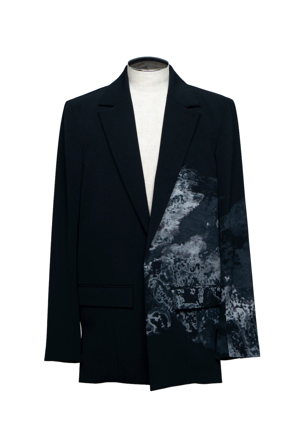 LB24SS-JK06-SLV-SRK | Art motif 2B tailored single jacket | BLACK