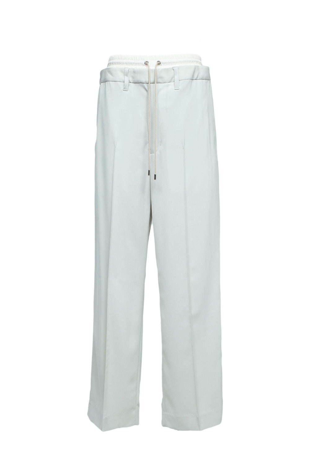 LB24SS-PT06-SLV-PL | ダブルウエストストレートトラウザー | OYSTER×OFF WHITE