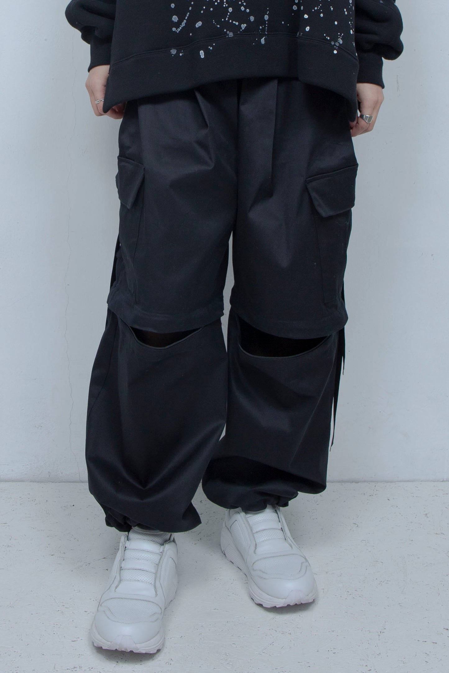 LB24SS-PT05-OCS | デタッチャブルワイドカーゴパンツ | BLACK