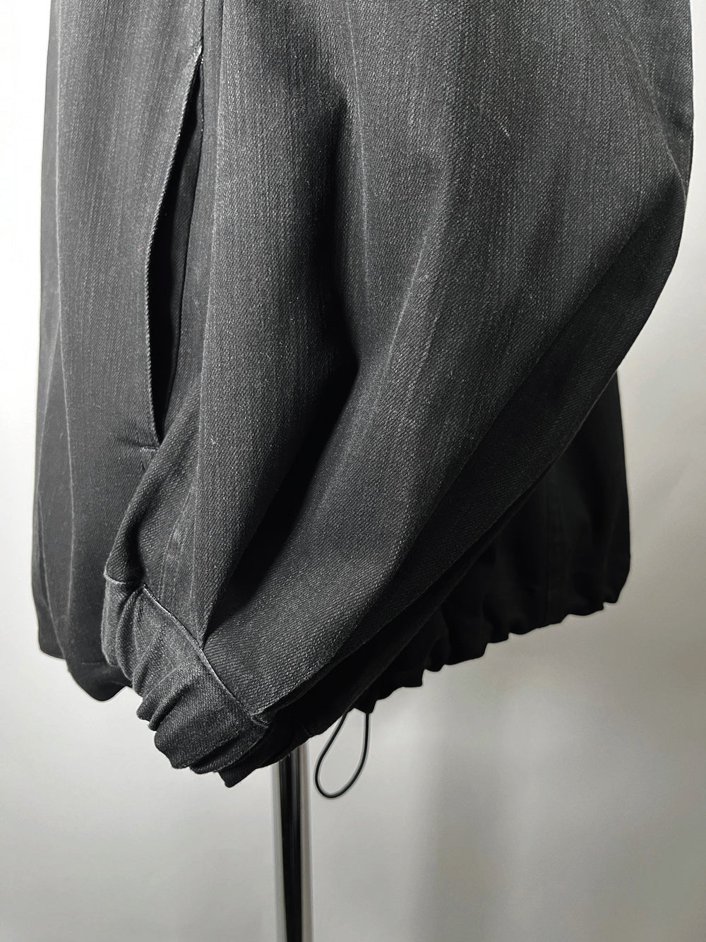 LB23SS-BL03-PDN | ピグメントダイドフードブルゾン | BLACK PIGMENT DYED