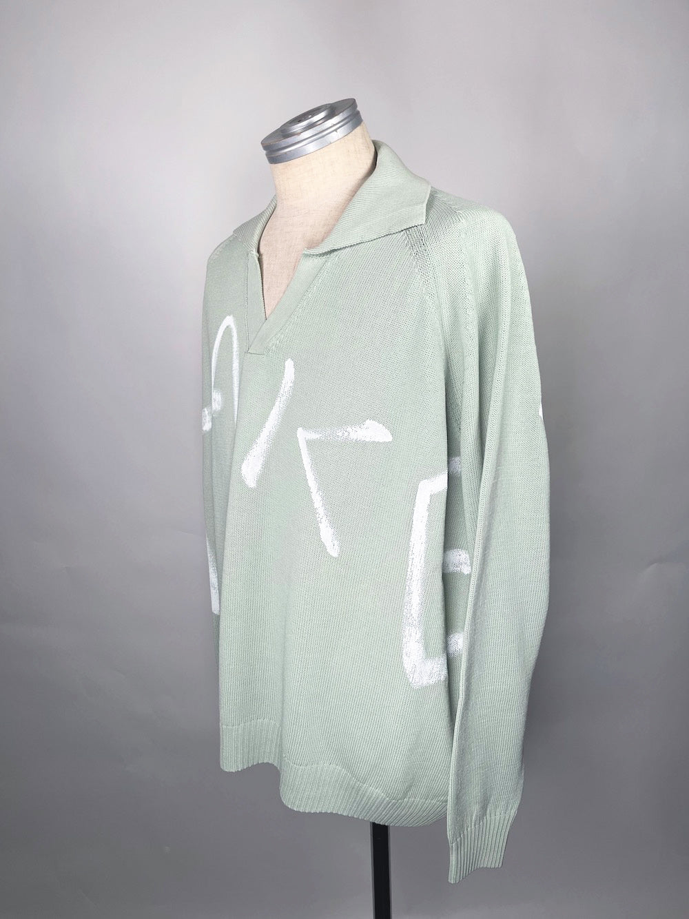 LB23SS-KN01-HP | ハンドペイントスキッパーポロニット | SPRINGGREEN